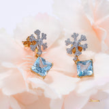Blue Topaz and Diamond Snowflake Set