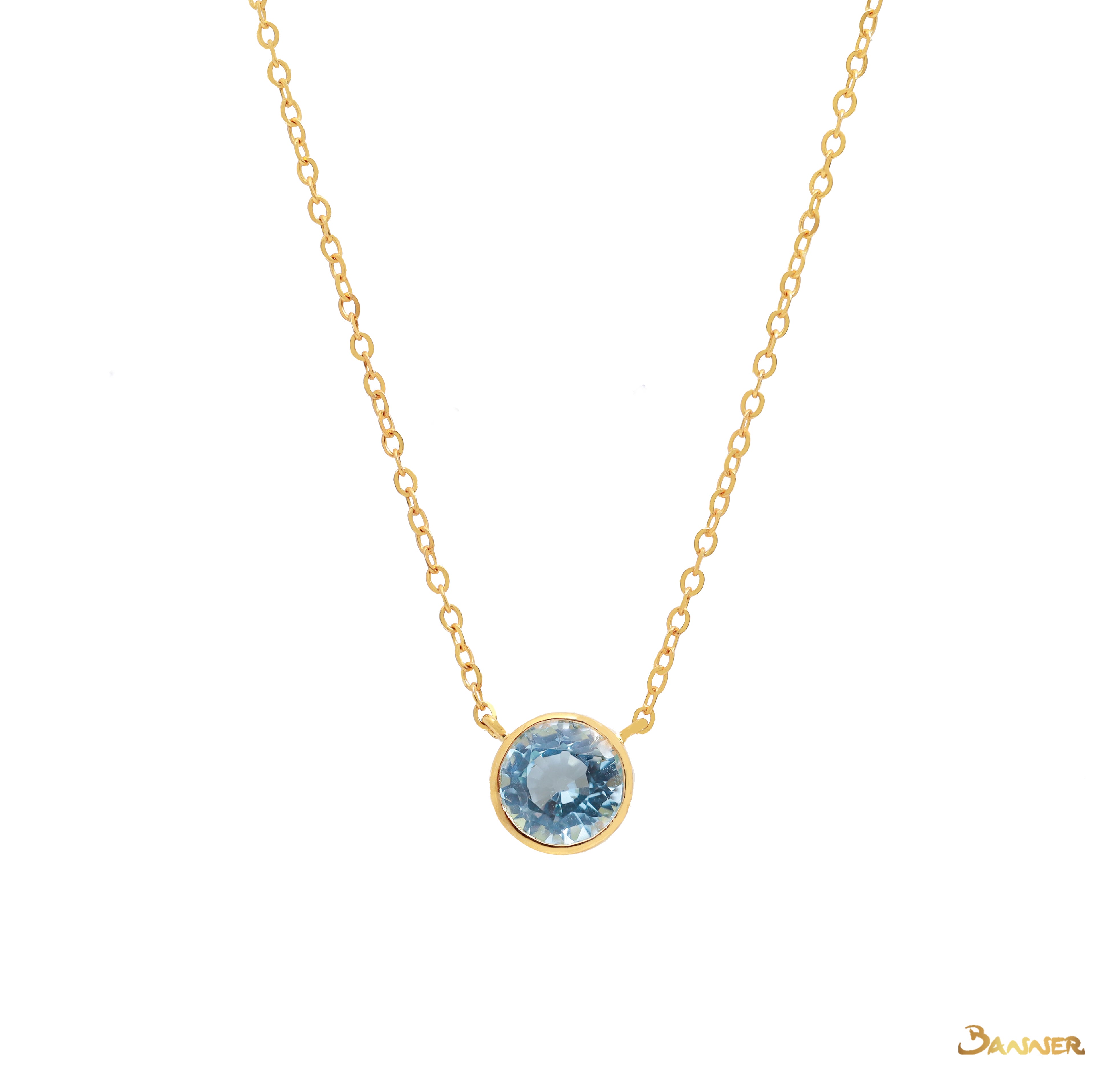 Blue Topaz Solitaire Necklace