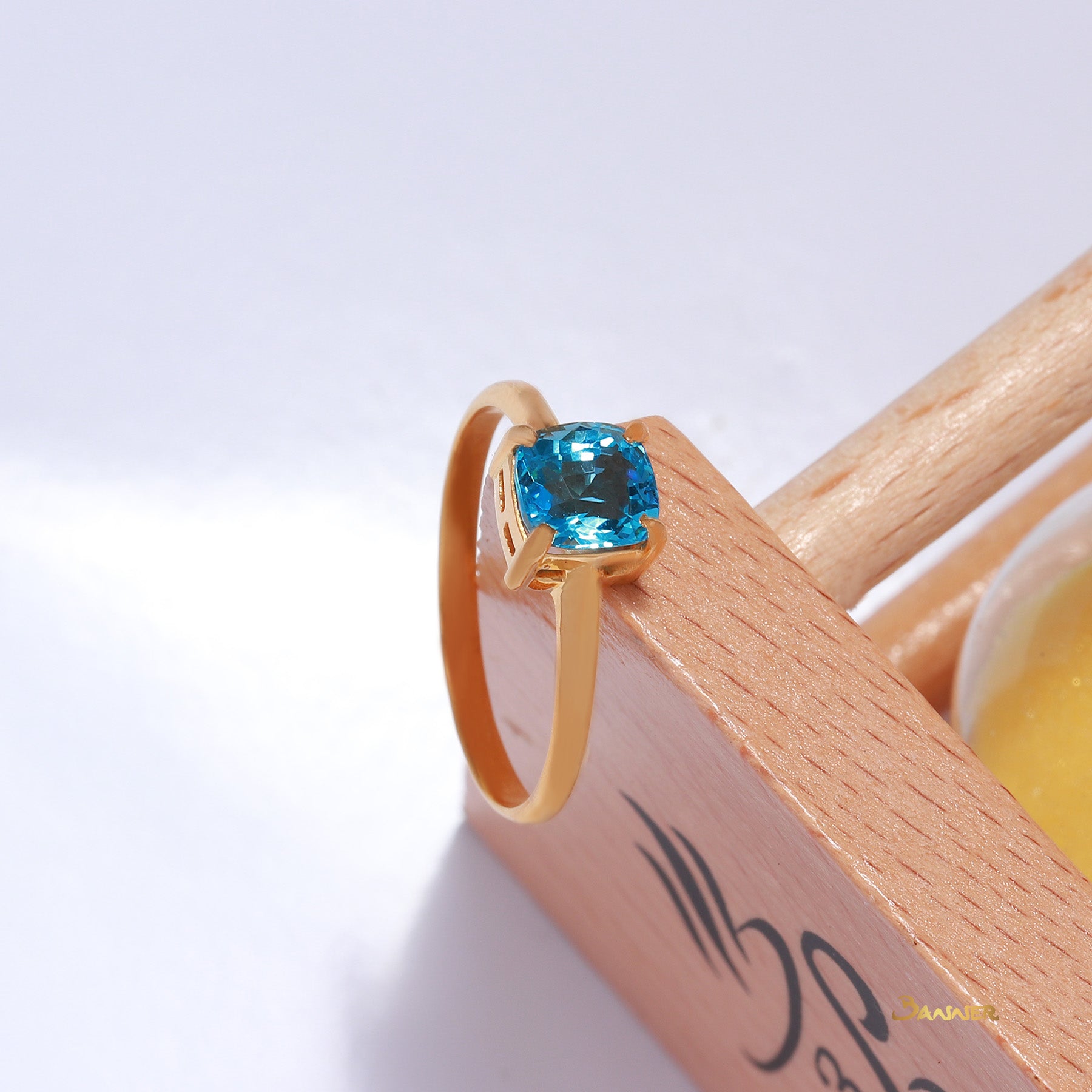 Blue Topaz Solitaire Ring