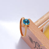 Blue Topaz Solitaire Ring
