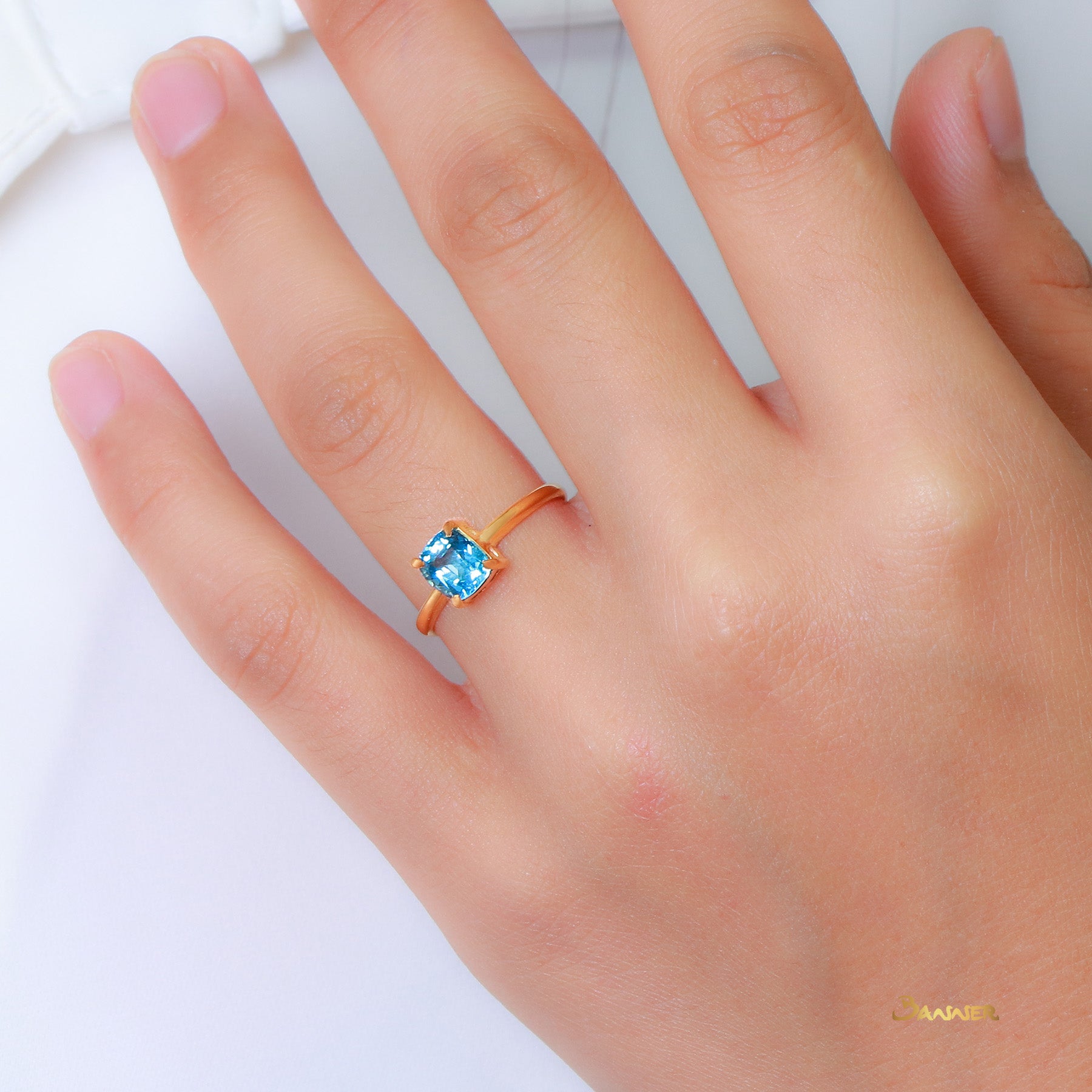 Blue Topaz Solitaire Ring