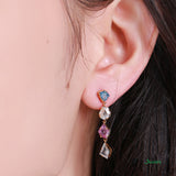 Multi-colored Sapphire Earrings