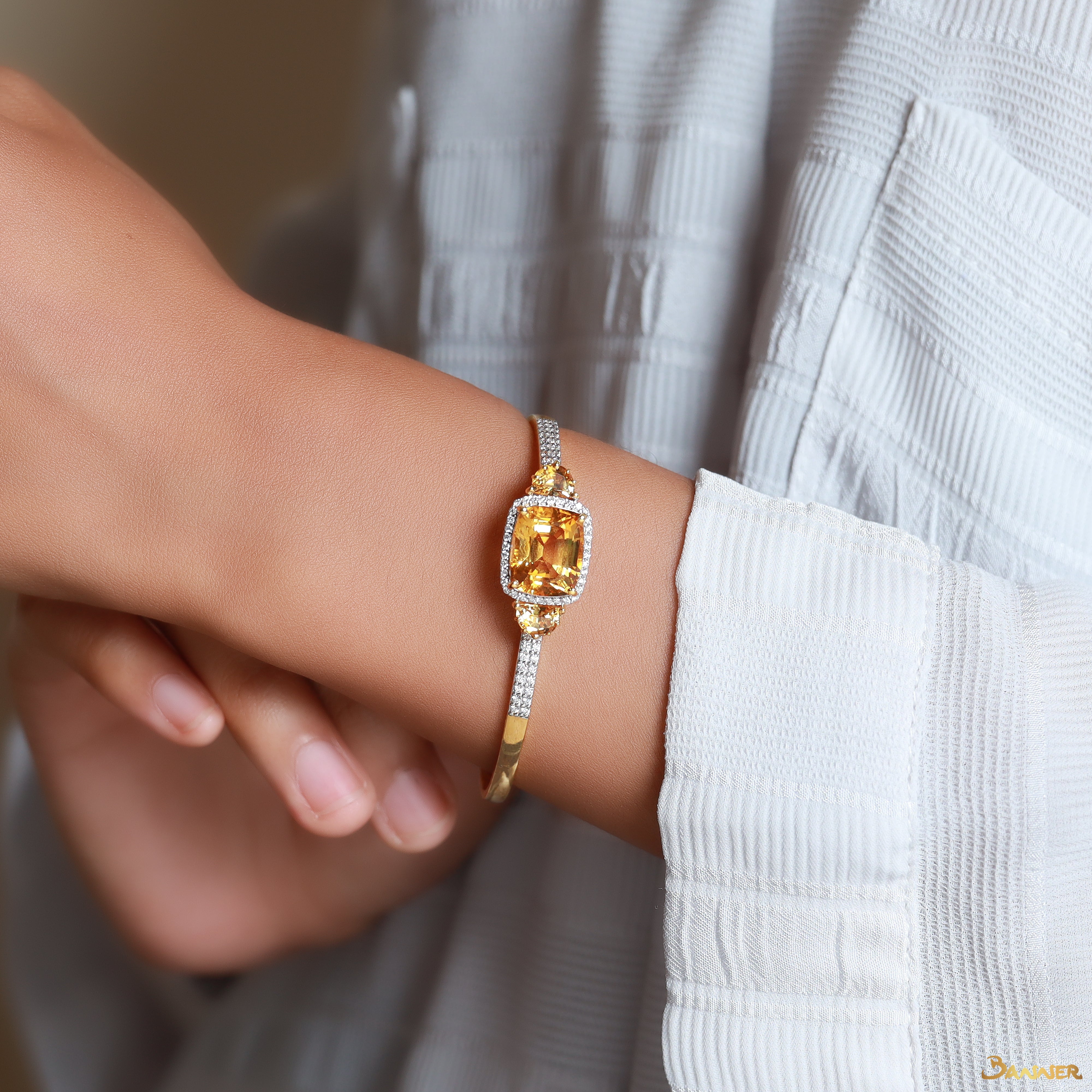 Citrine and Diamond Bracelet