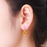 Citrine Triangle Earrings