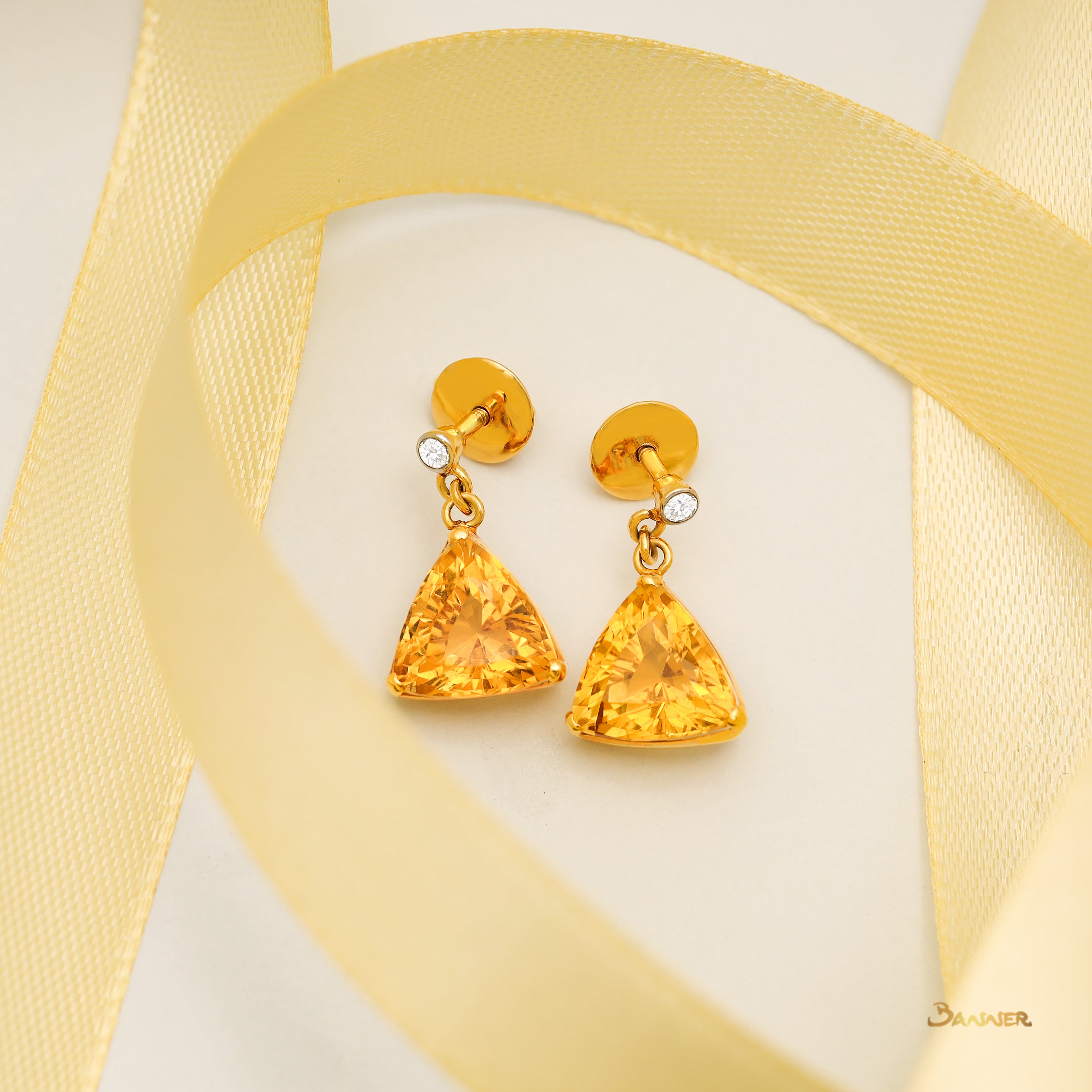 Citrine Triangle Earrings