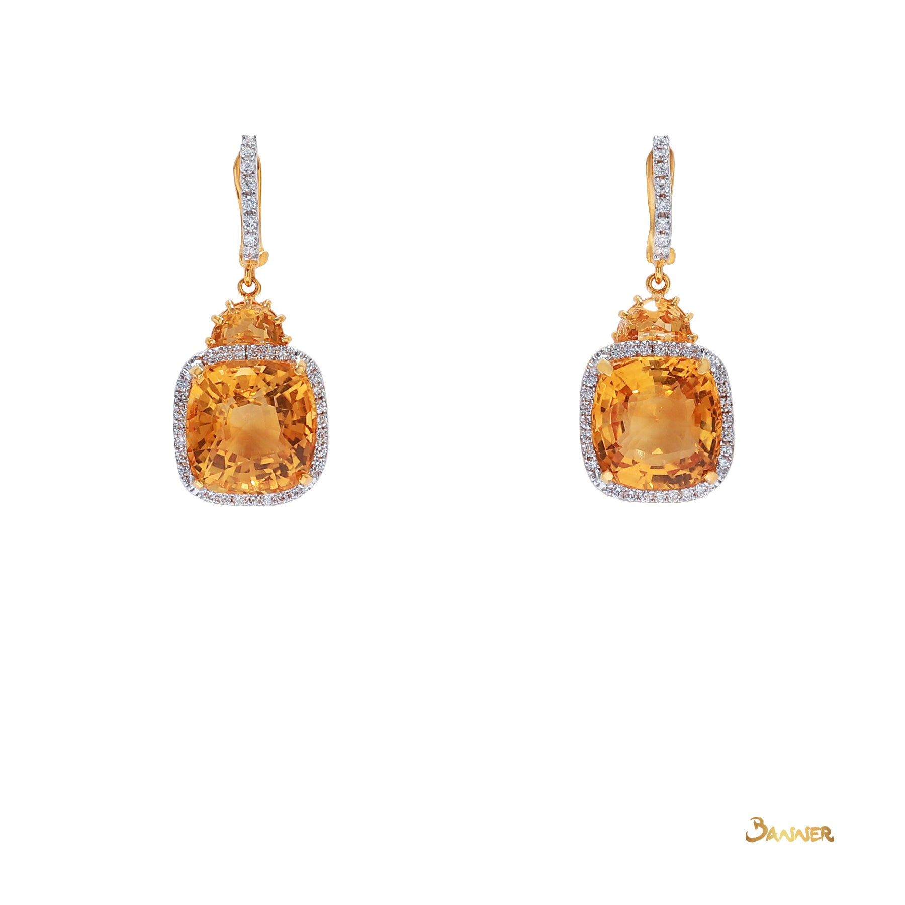 Citrine and Diamond Earrings