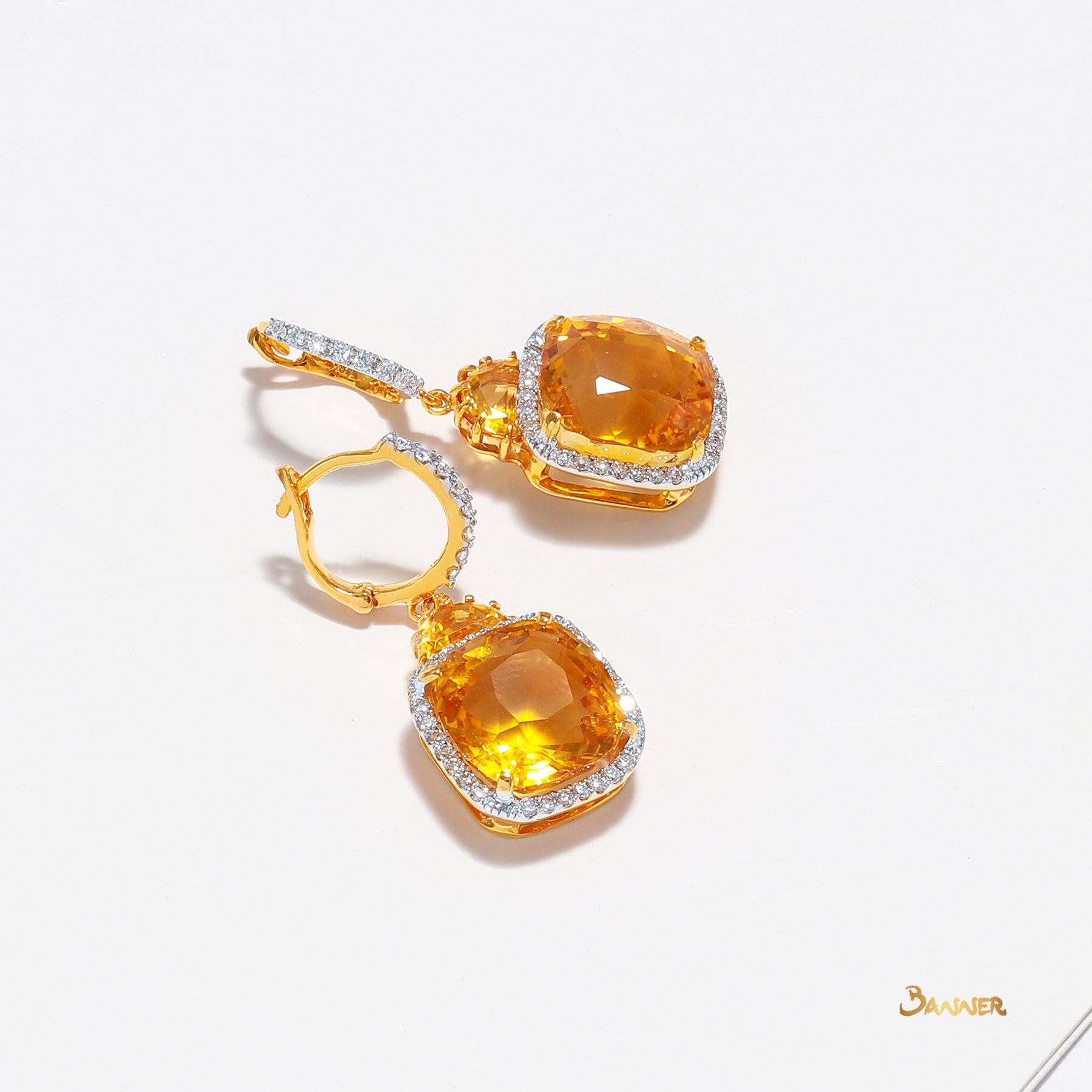 Citrine and Diamond Earrings