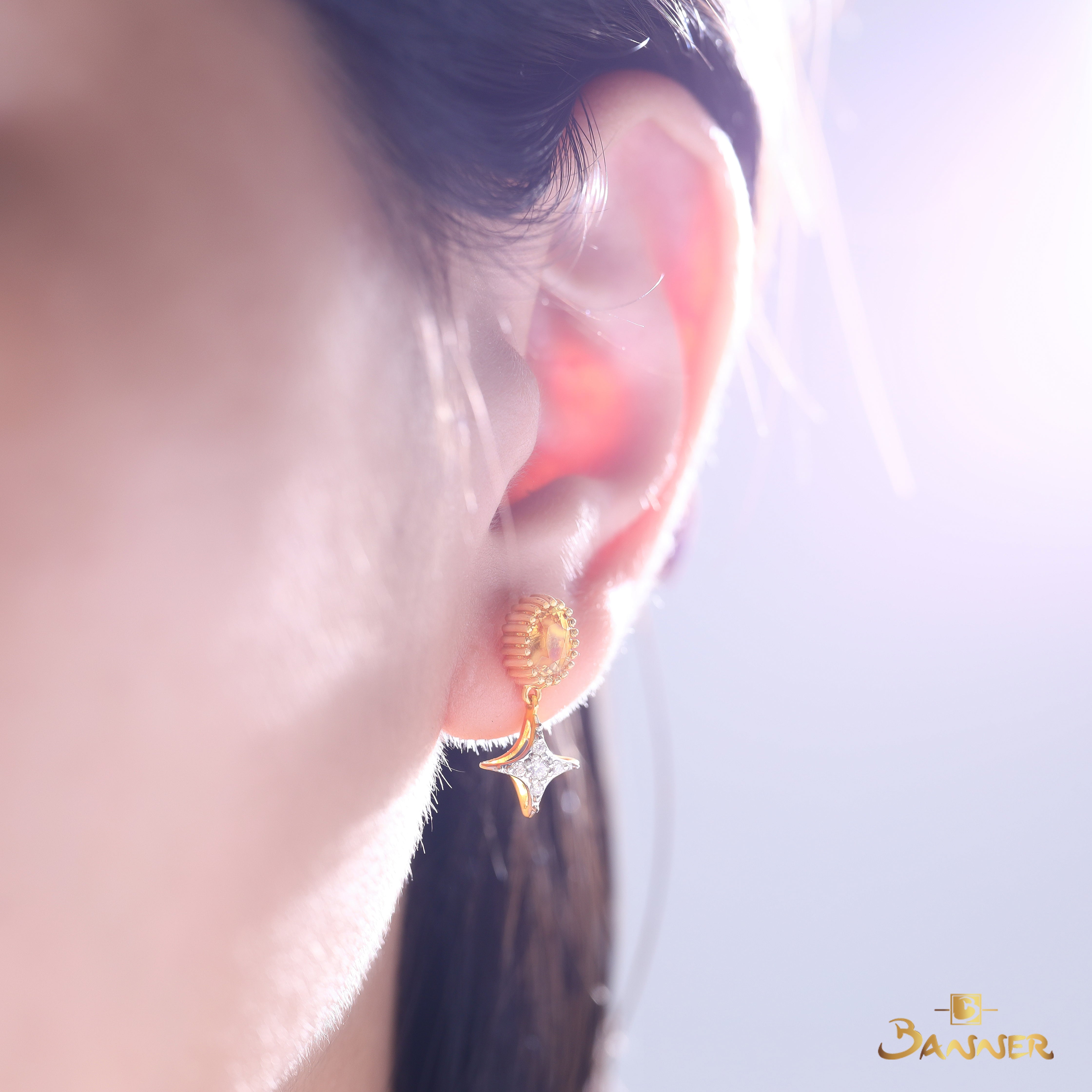 Citrine and Diamond Starlight Drops Earrings