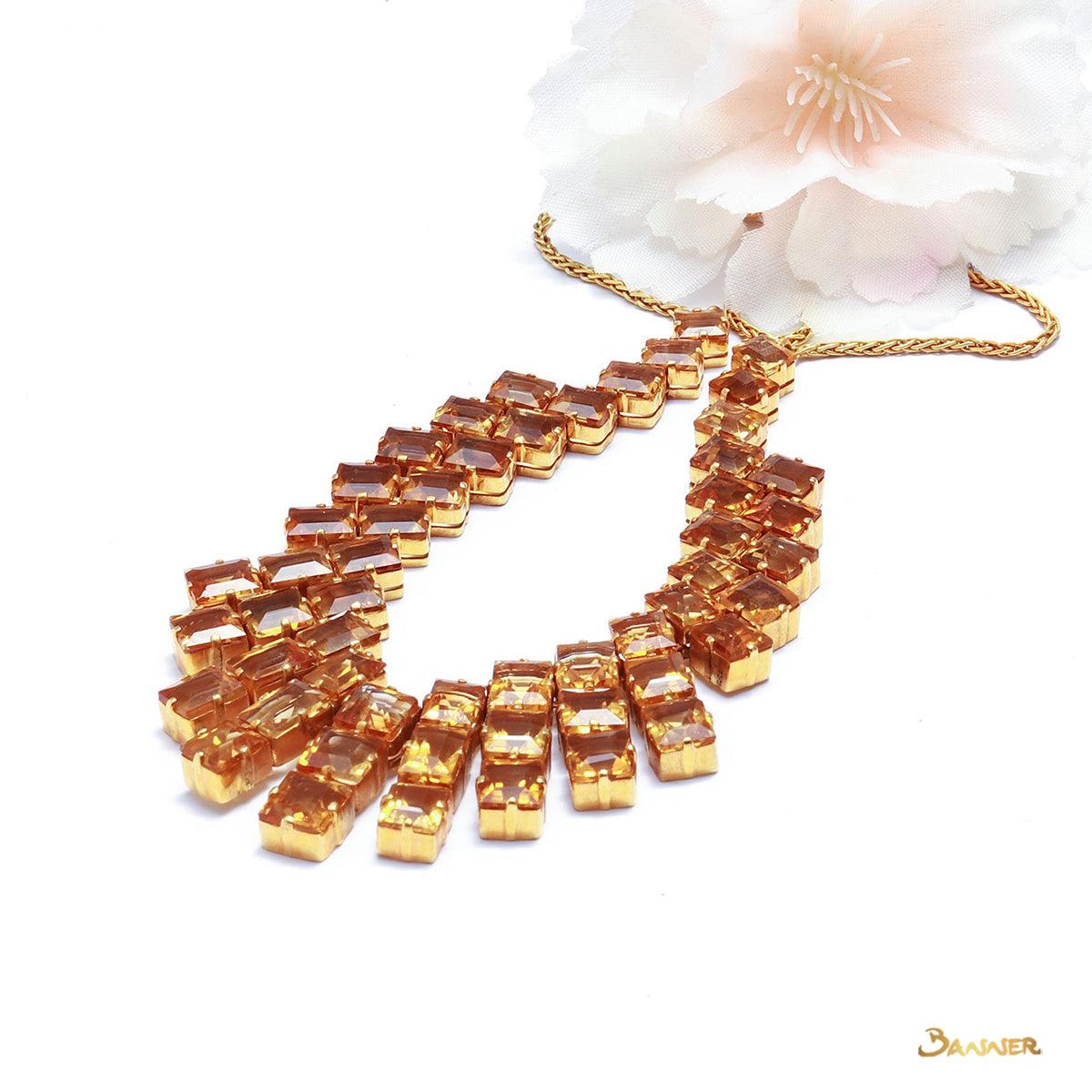 Emerald-cut Citrine Necklace