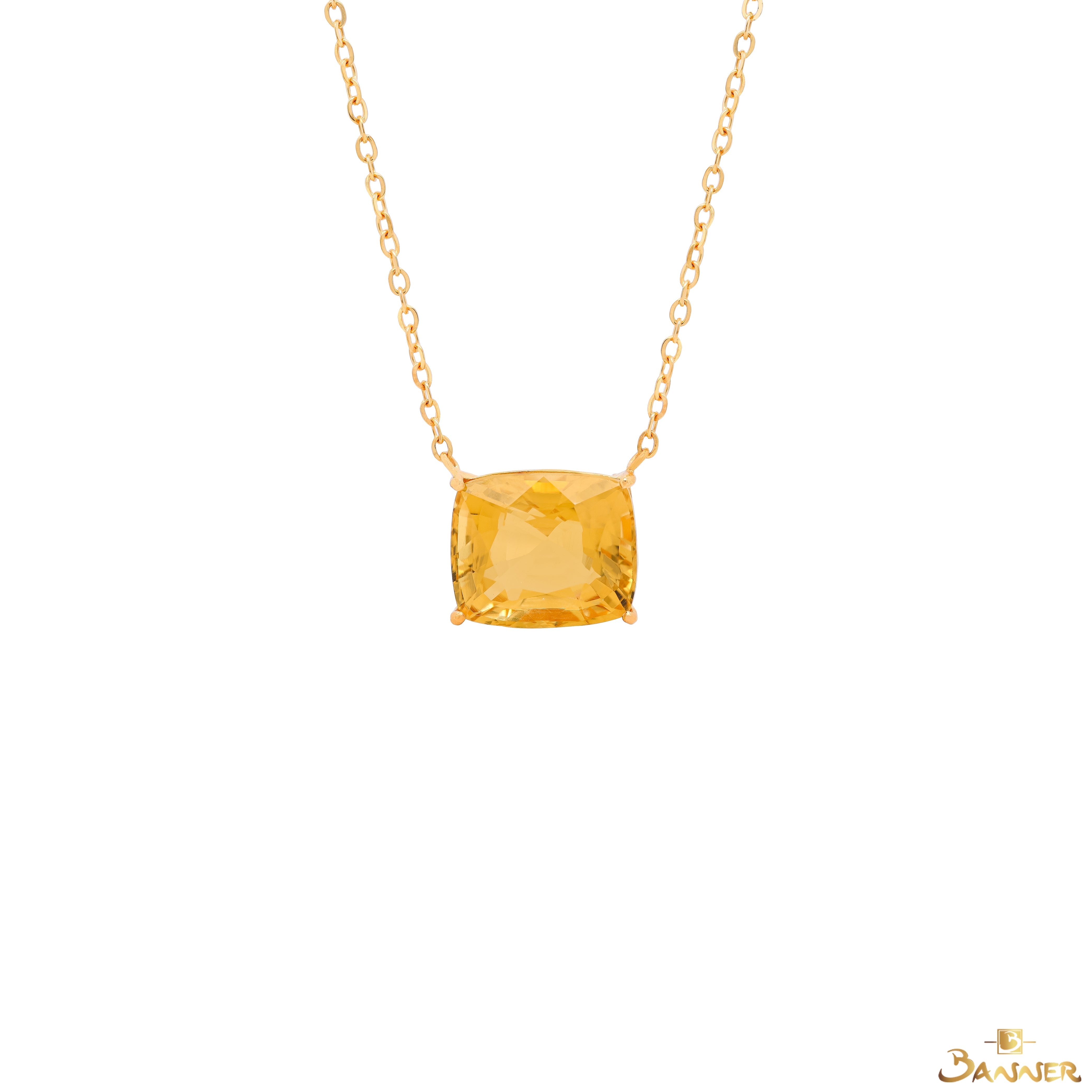 Citrine Solitaire Necklace