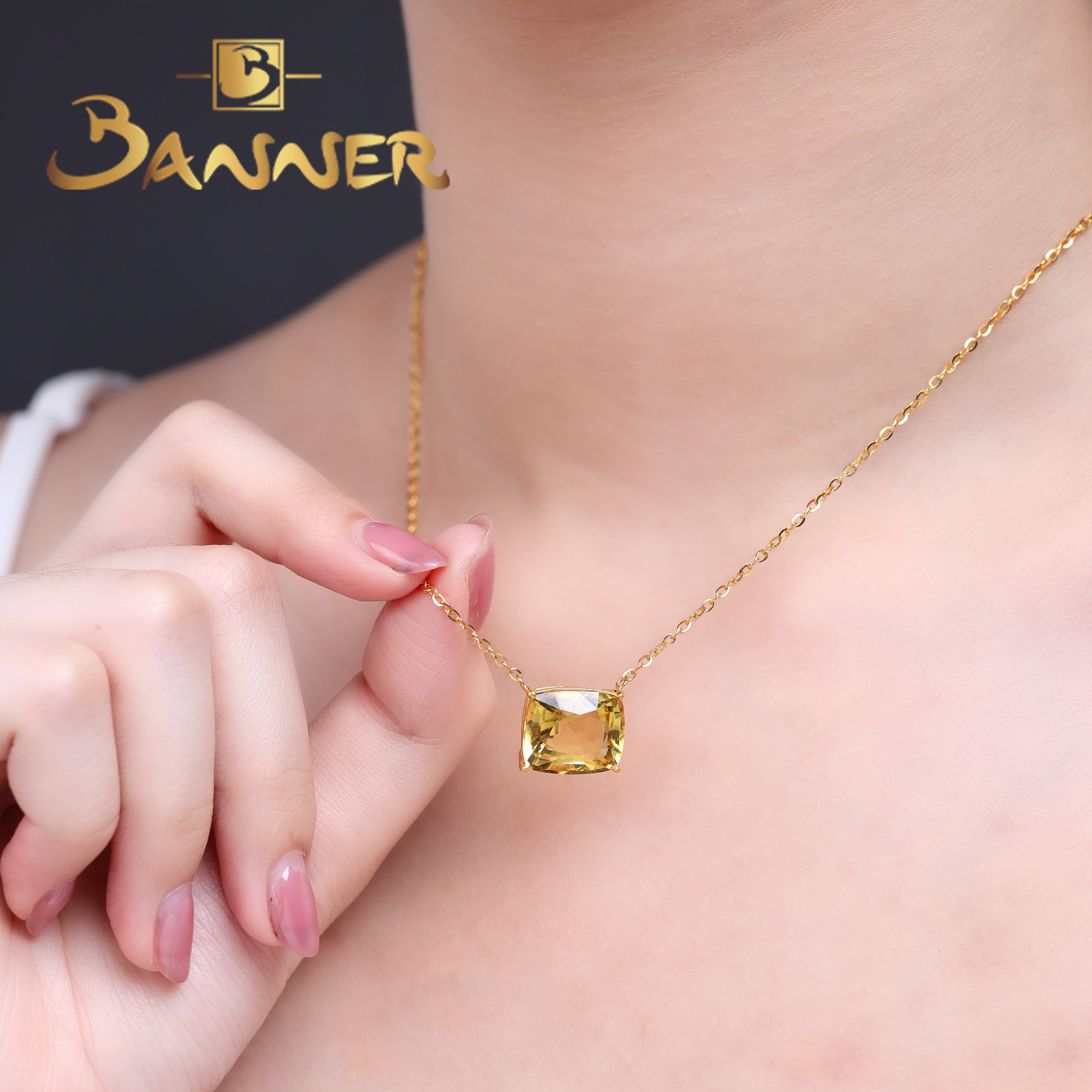 Citrine Solitaire Necklace