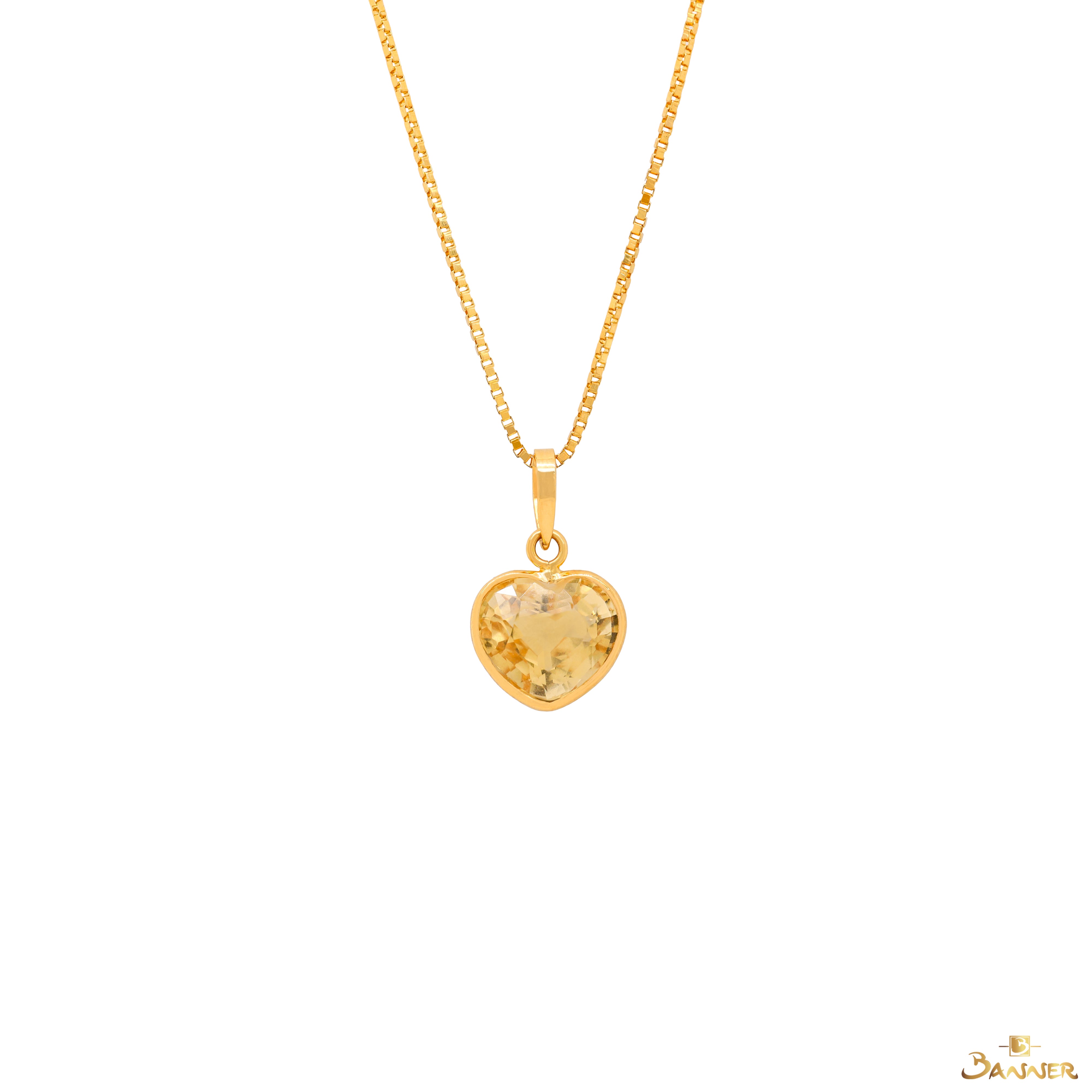 Citrine Heart Dnagle Pendant