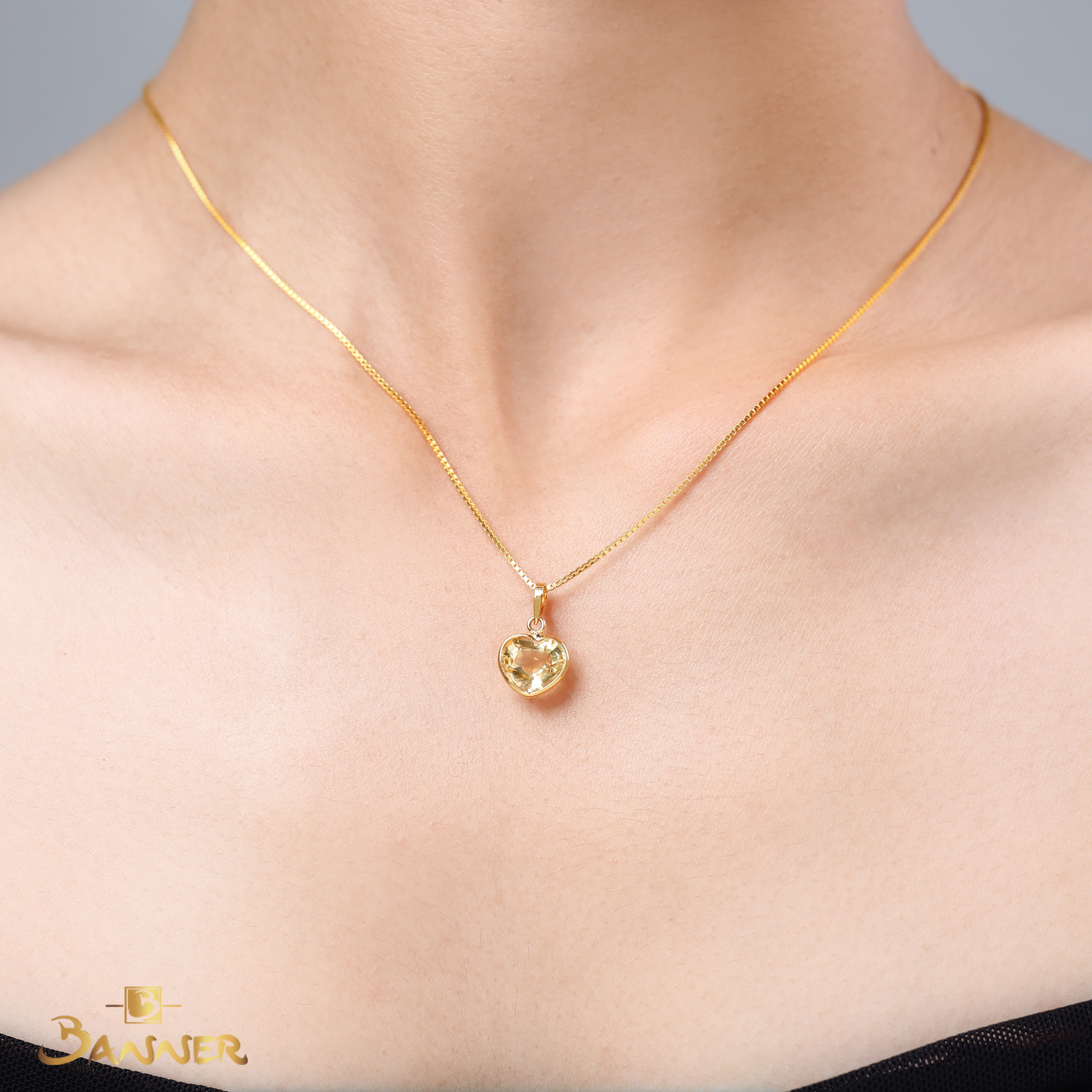 Citrine Heart Dnagle Pendant