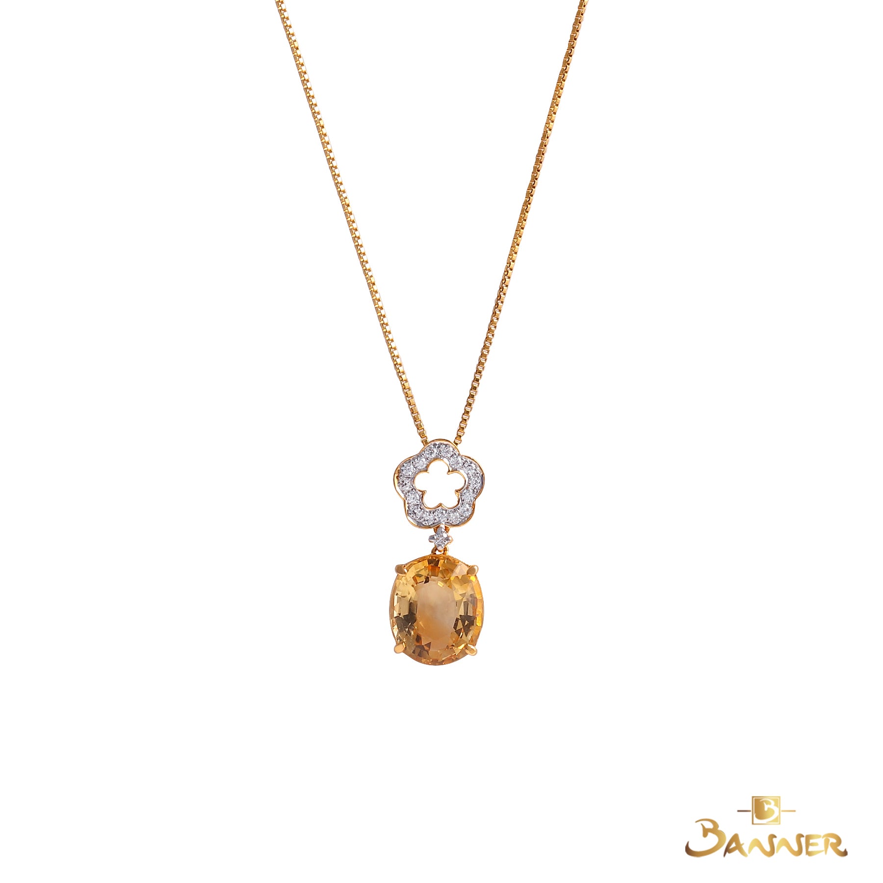 Citriine and Diamond Amara Pendant