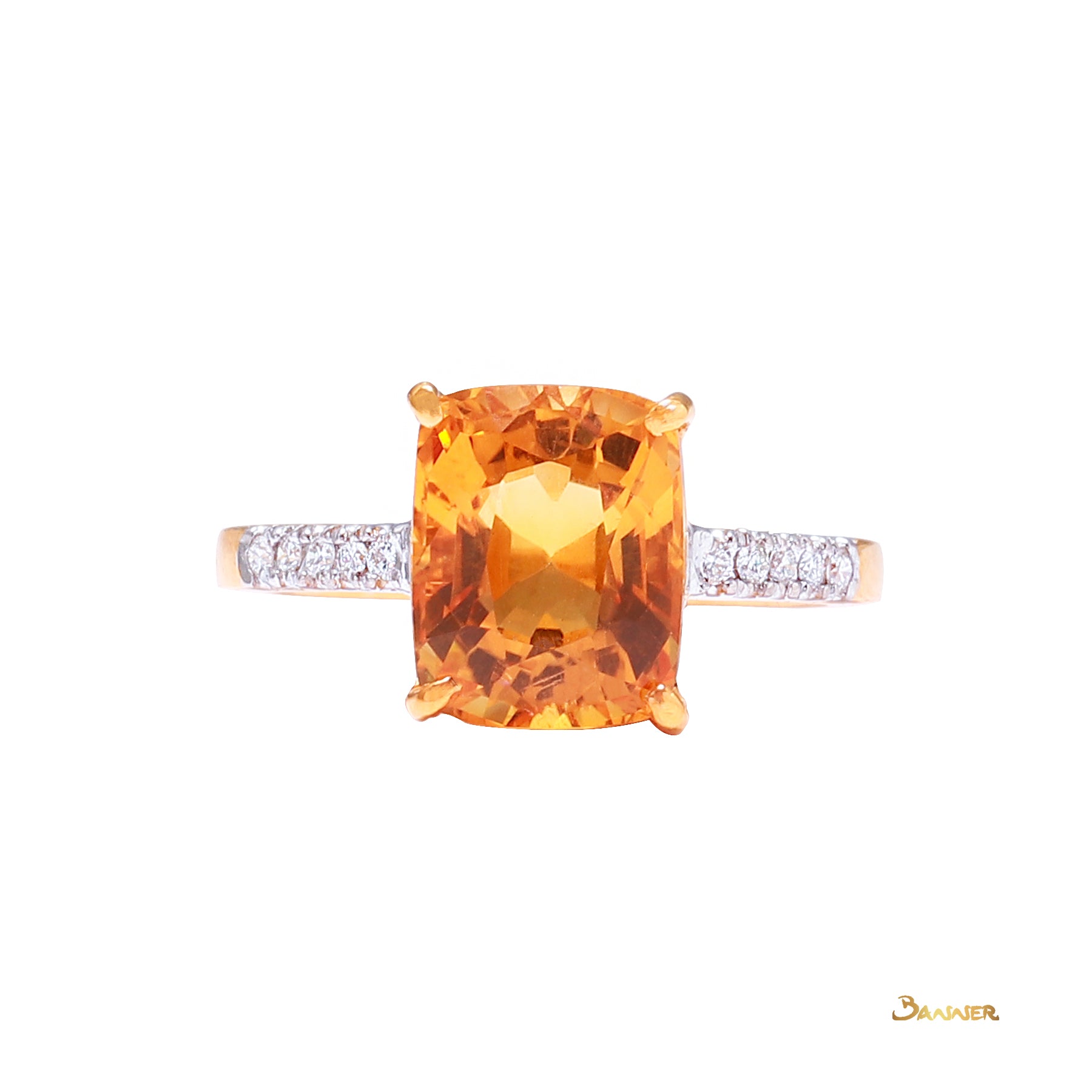 Citrine and Diamond Ring