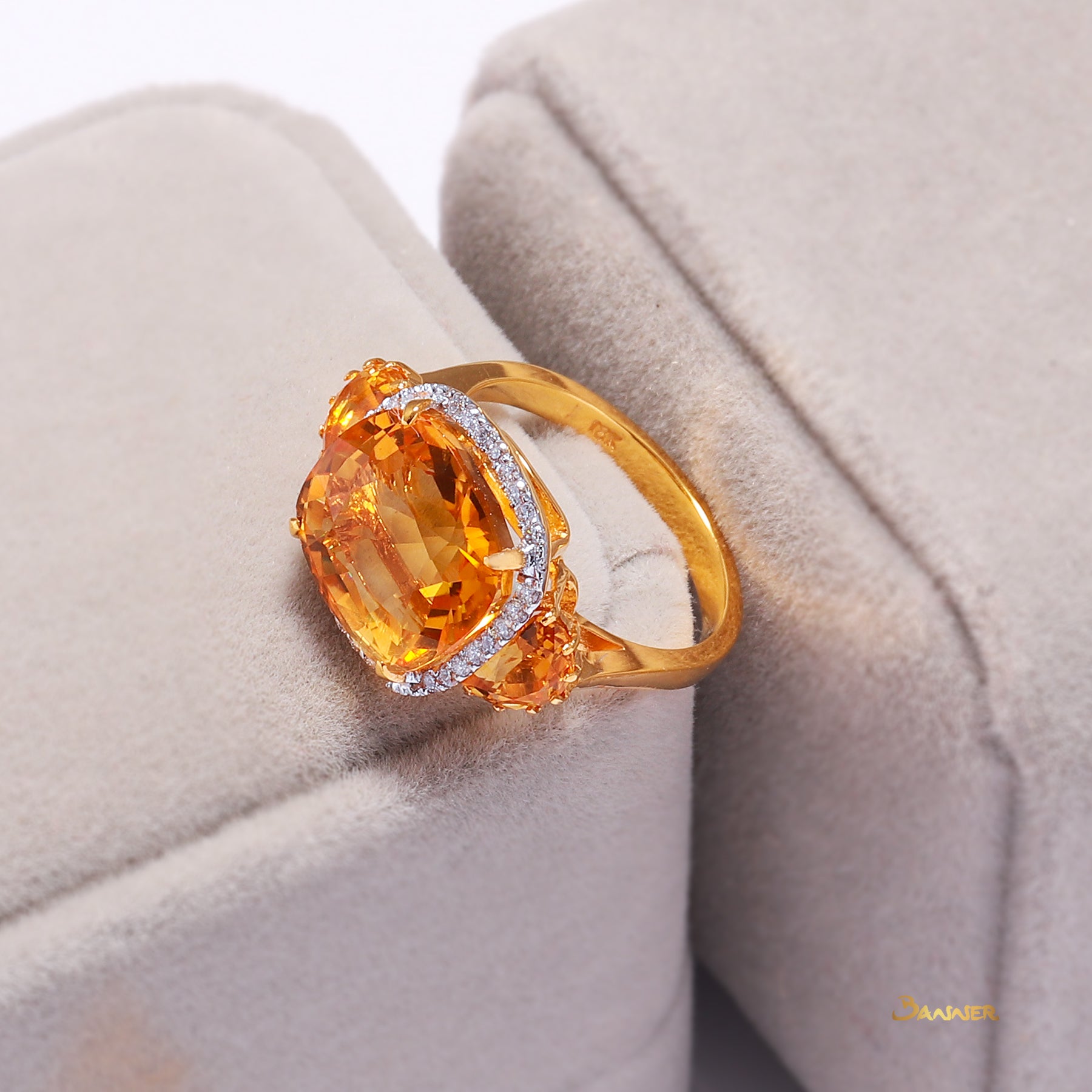 Citrine and Diamond Ring