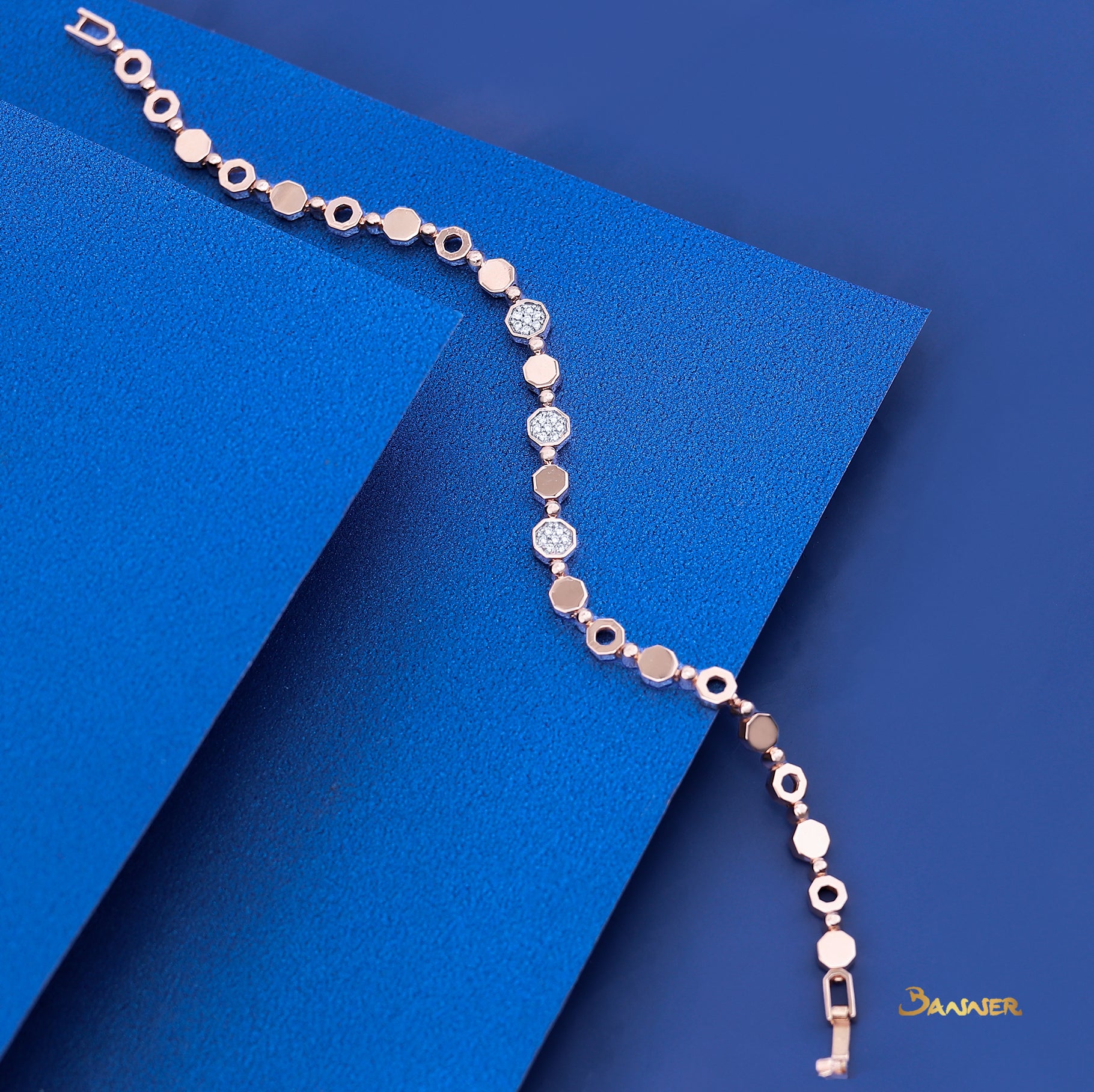 Hexagon Shaped Diamond Bracelet