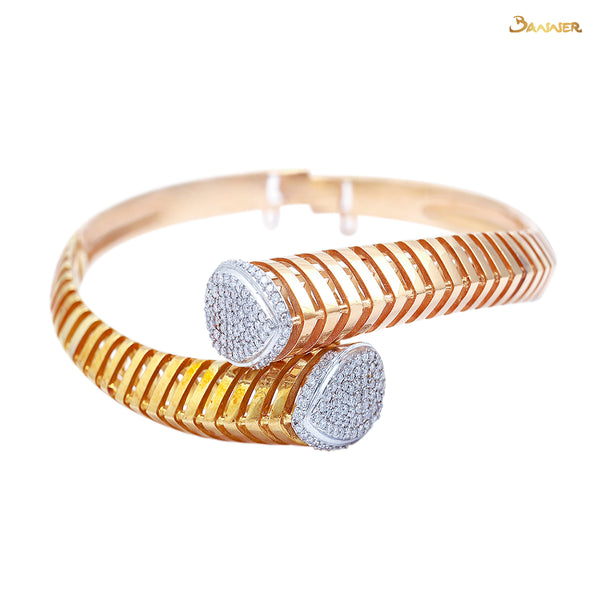 Diamond and Dual-Colored 18k Gold Bracelet