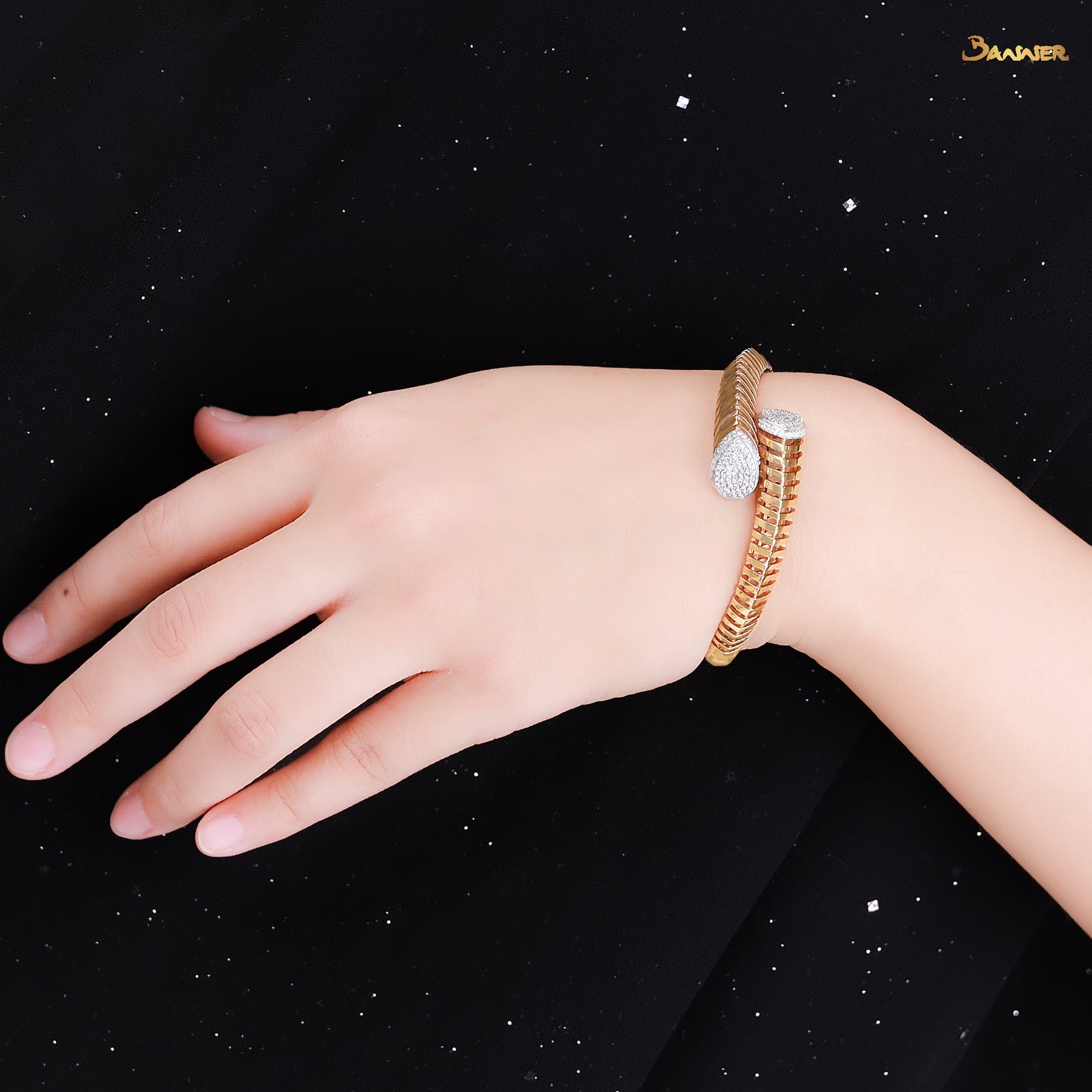 Diamond and Dual-Colored 18k Gold Bracelet