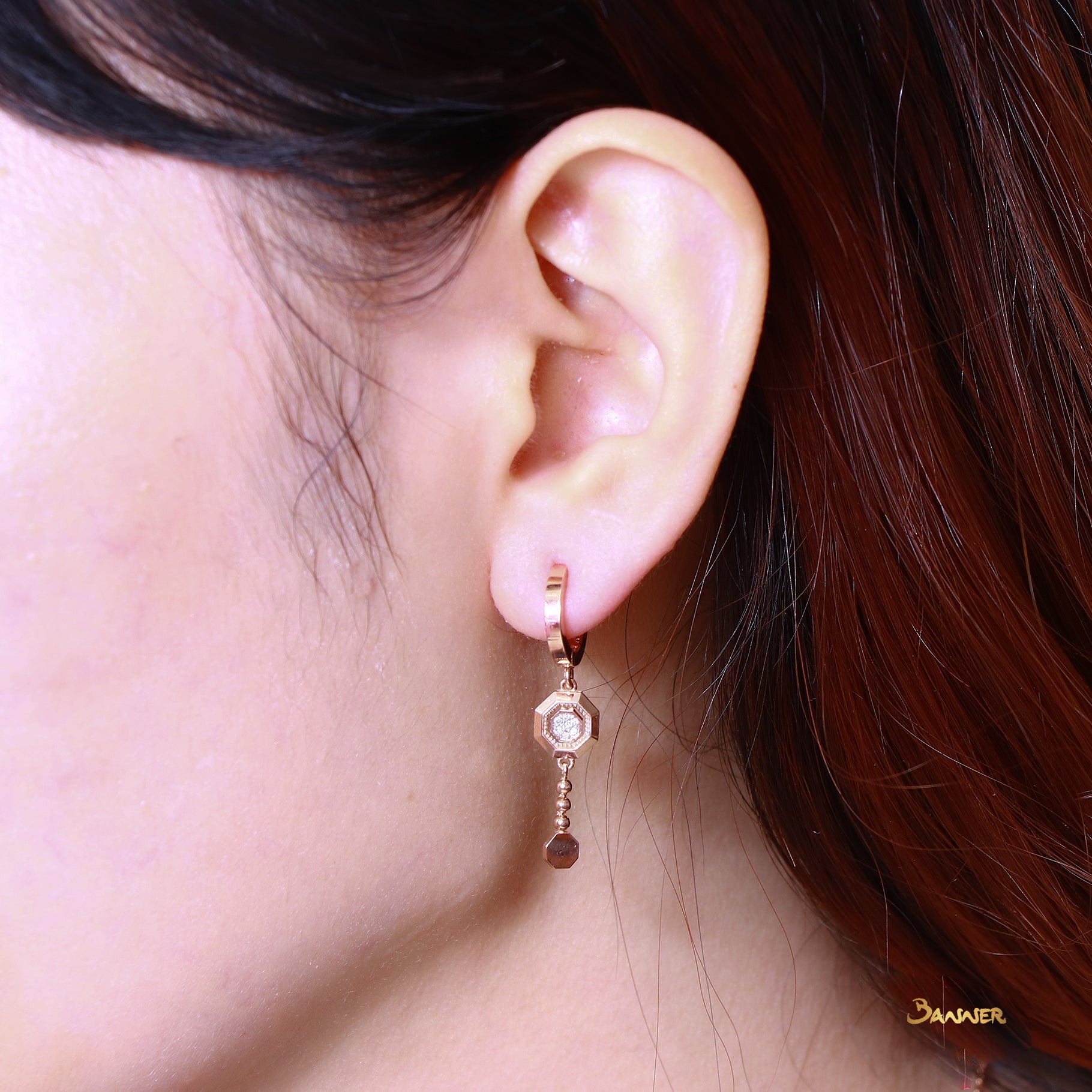 Diamond and Rose Gold Petite Earrings (0.11 cts. t.w.)