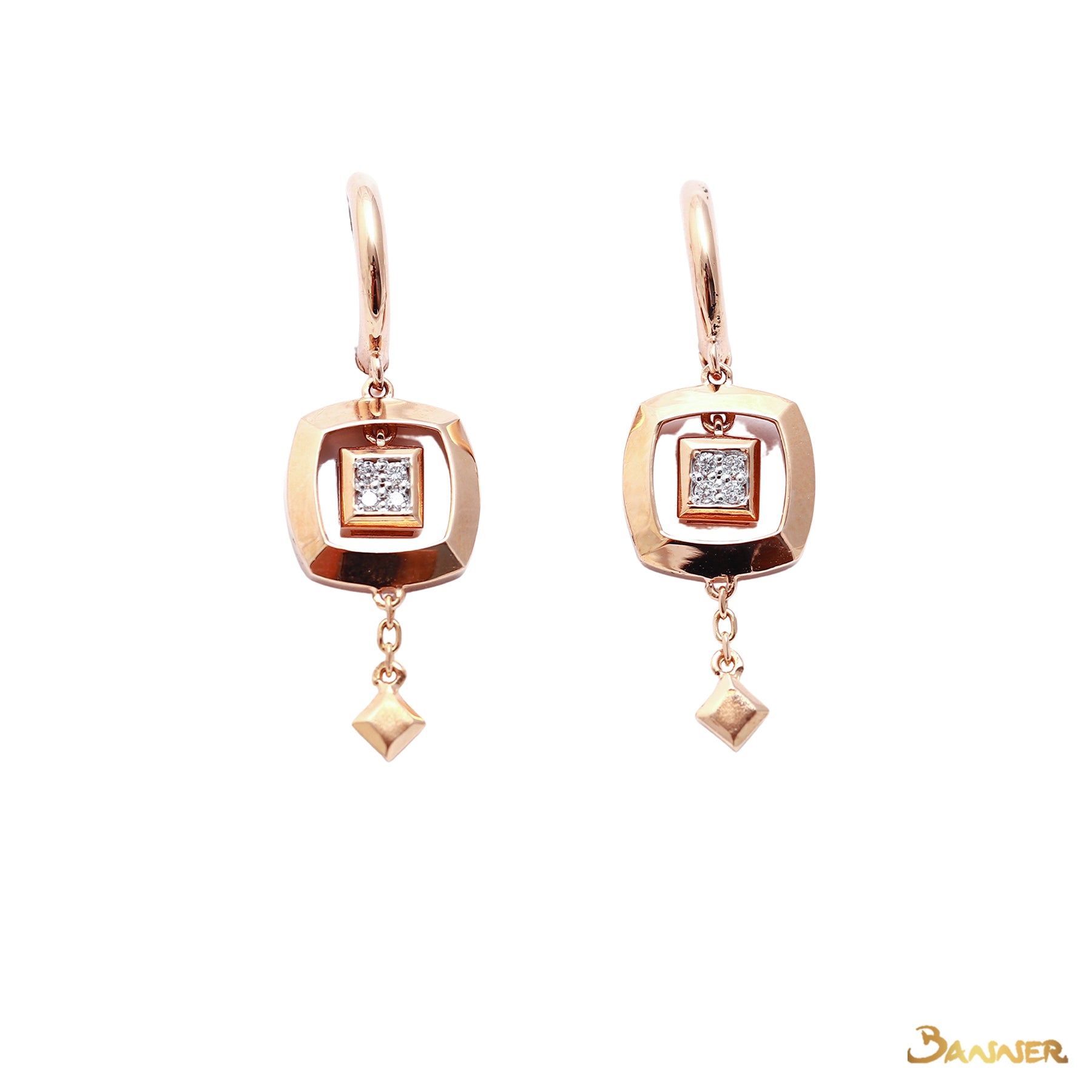 Diamond and Rose Gold Petite Earrings (0.05 cts. t.w.)