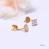 Diamond Square Stud Earrings with Invisible Setting (0.7 cts. t.w.)