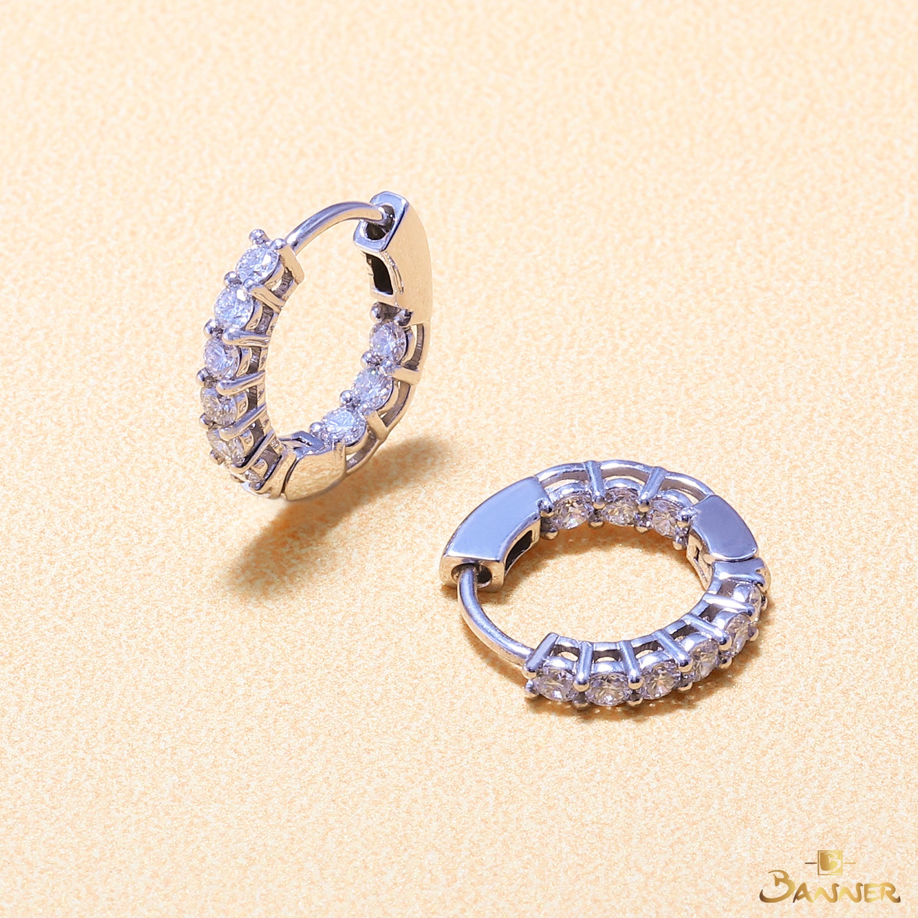 Diamond Huggie Earrings