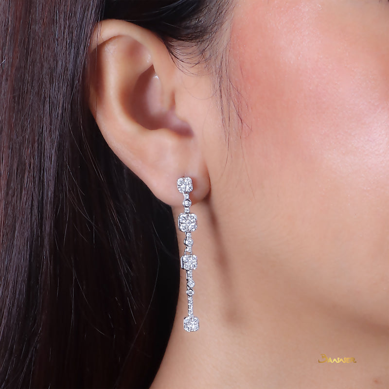 Diamond Lay-Daunt Dangling Earrings