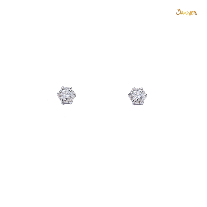 Diamond 6-Prong Stud Earrings