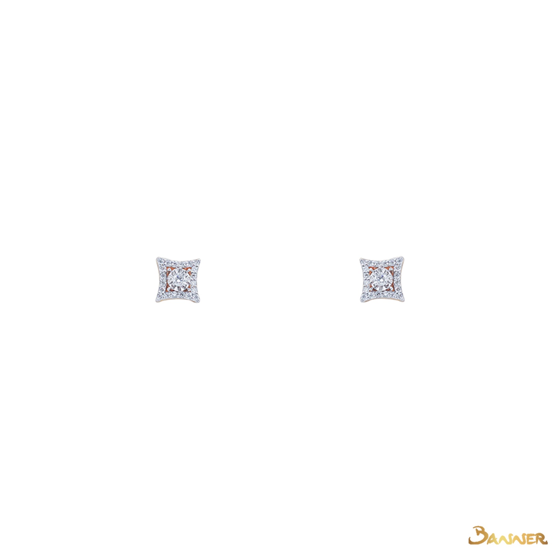 Diamond Square Shape Earrings (B)