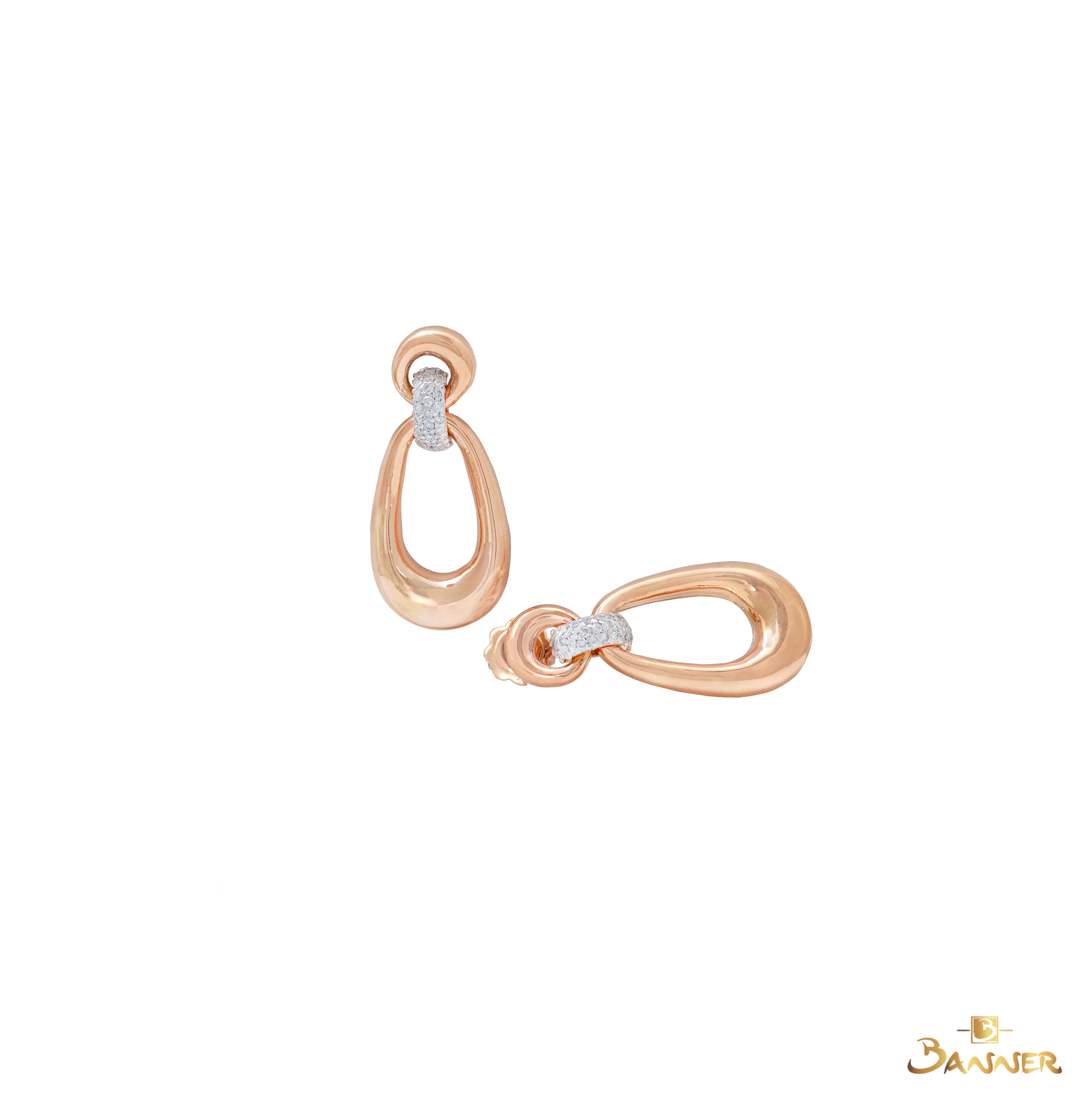 Diamond Two-Tone Dangle Earrings