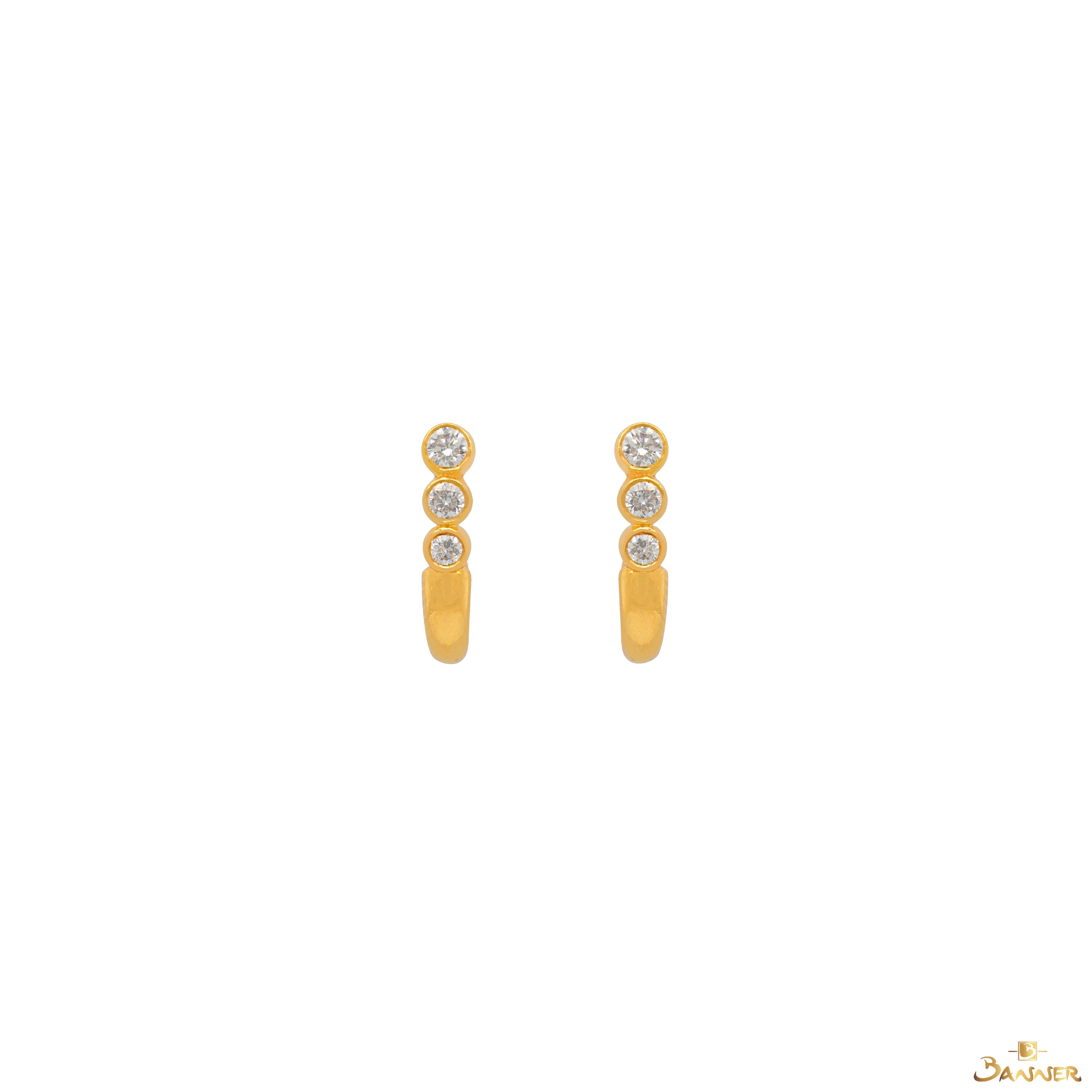 Diamond Equinox Huggie Earrings