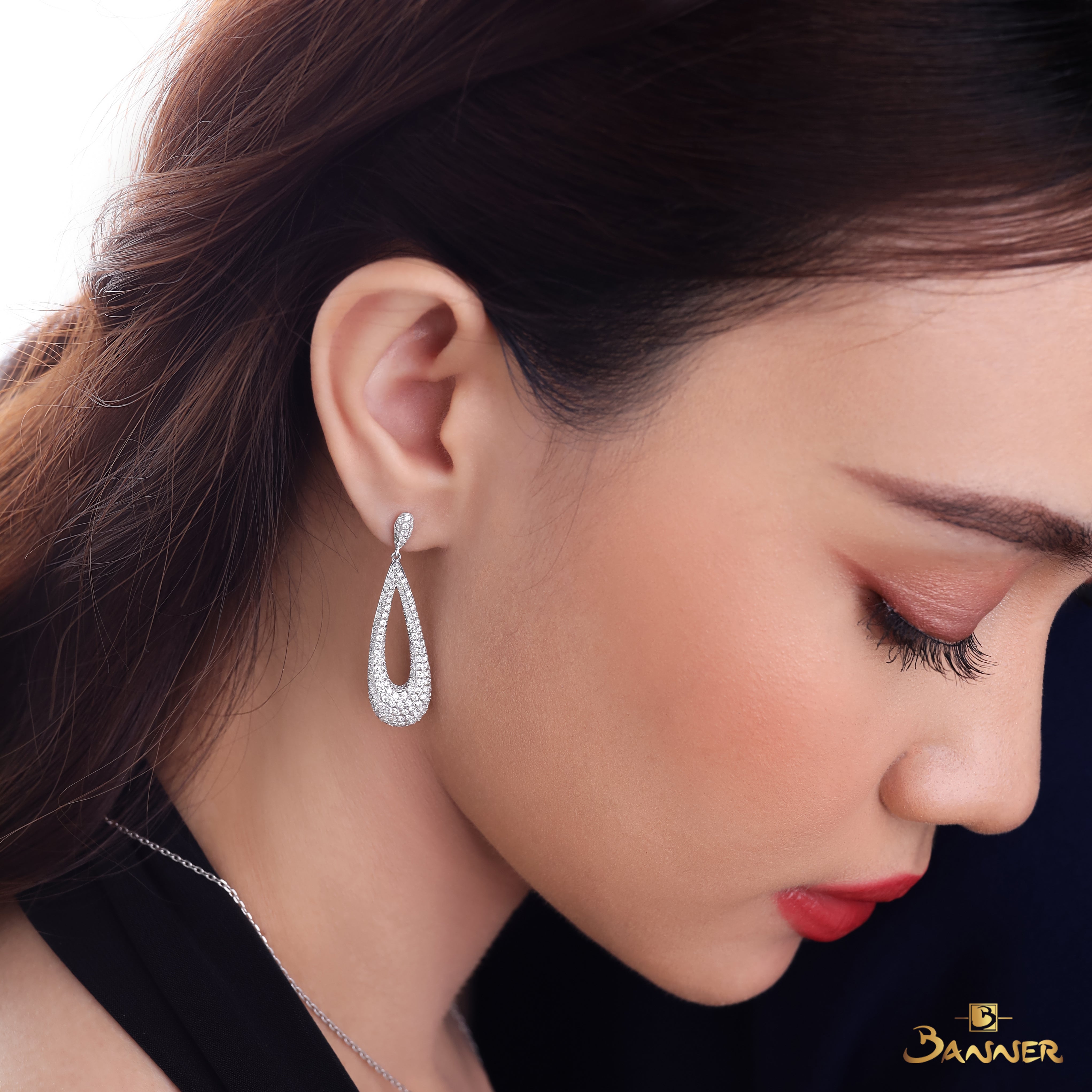 Diamond Drizzle Dangle Earrings
