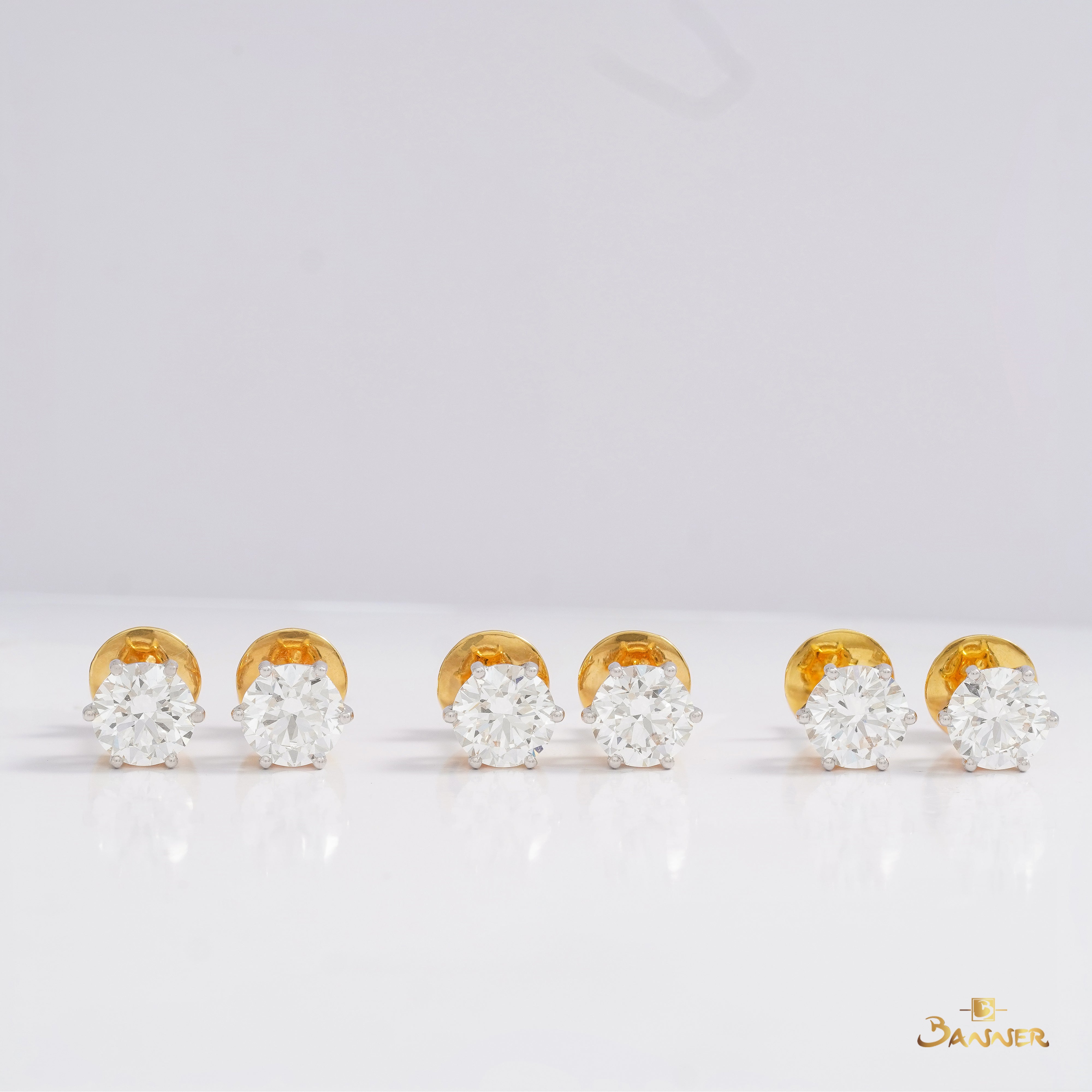 GIA Diamond Stud Earrings (1.5 ct, I-color,VVS1,3Ex)