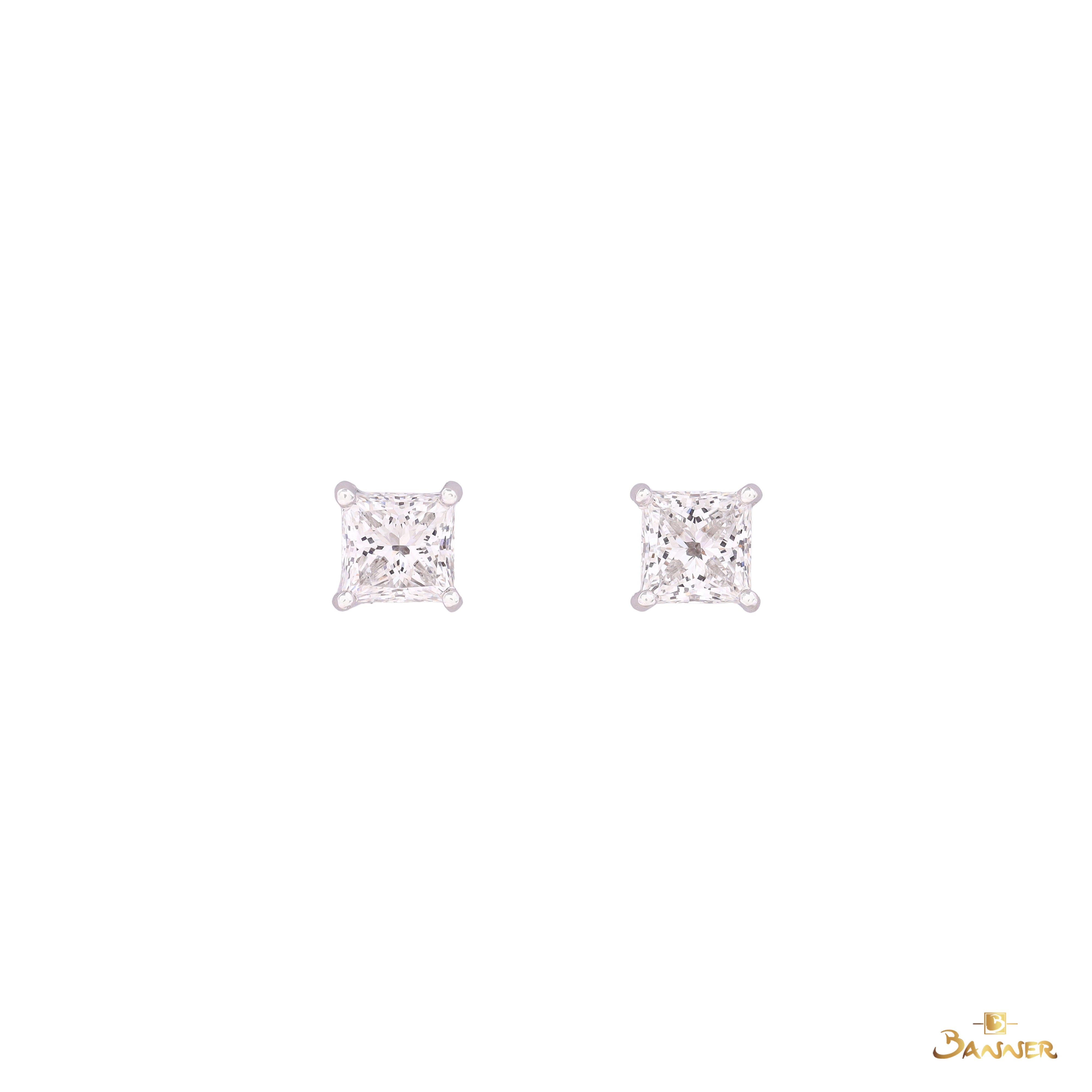 Emerald Cut GIA Stud Earrings (I color VVS1)