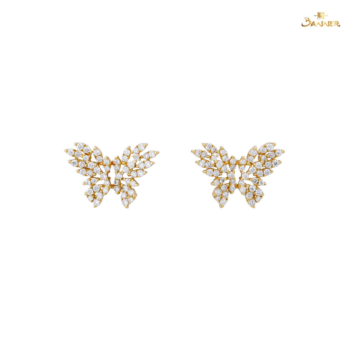 Diamond Butterfly Earrings