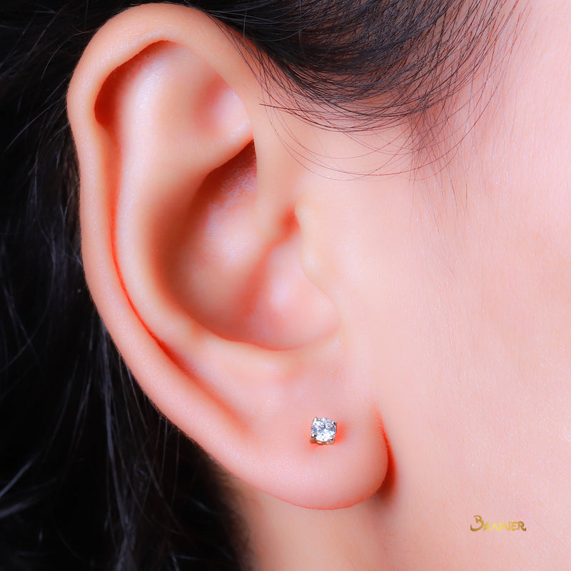 Diamond Solitaire Stud Earrings ( 0.18 c.t t.w )