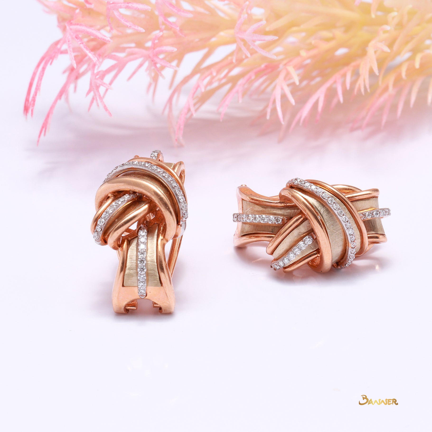 Diamond and Rose Gold Turban Earrings (0.49 cts. t.w.)