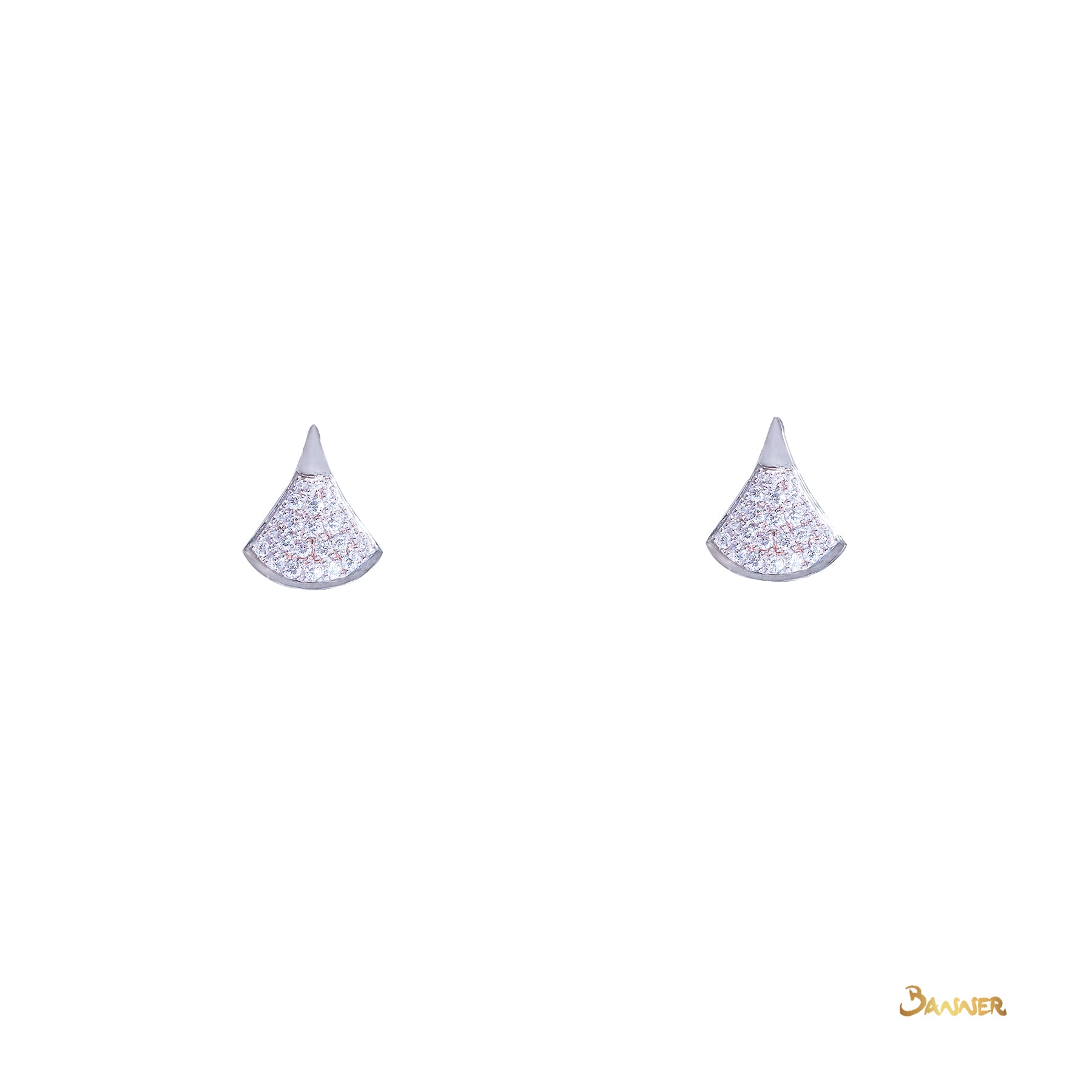 Diamond Fan Earrings