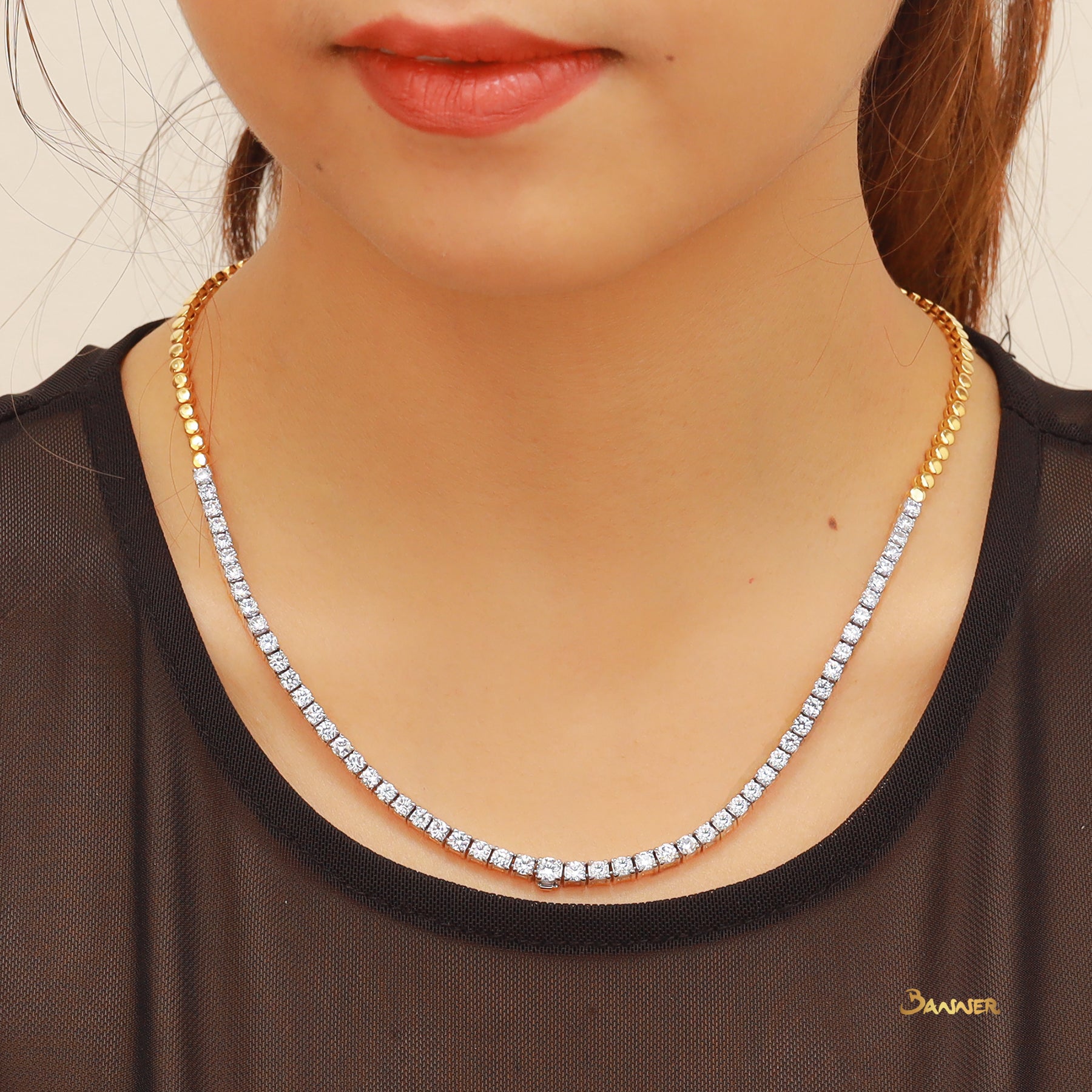 Diamond Solitaire Necklace ( 6.39 c.t.s )