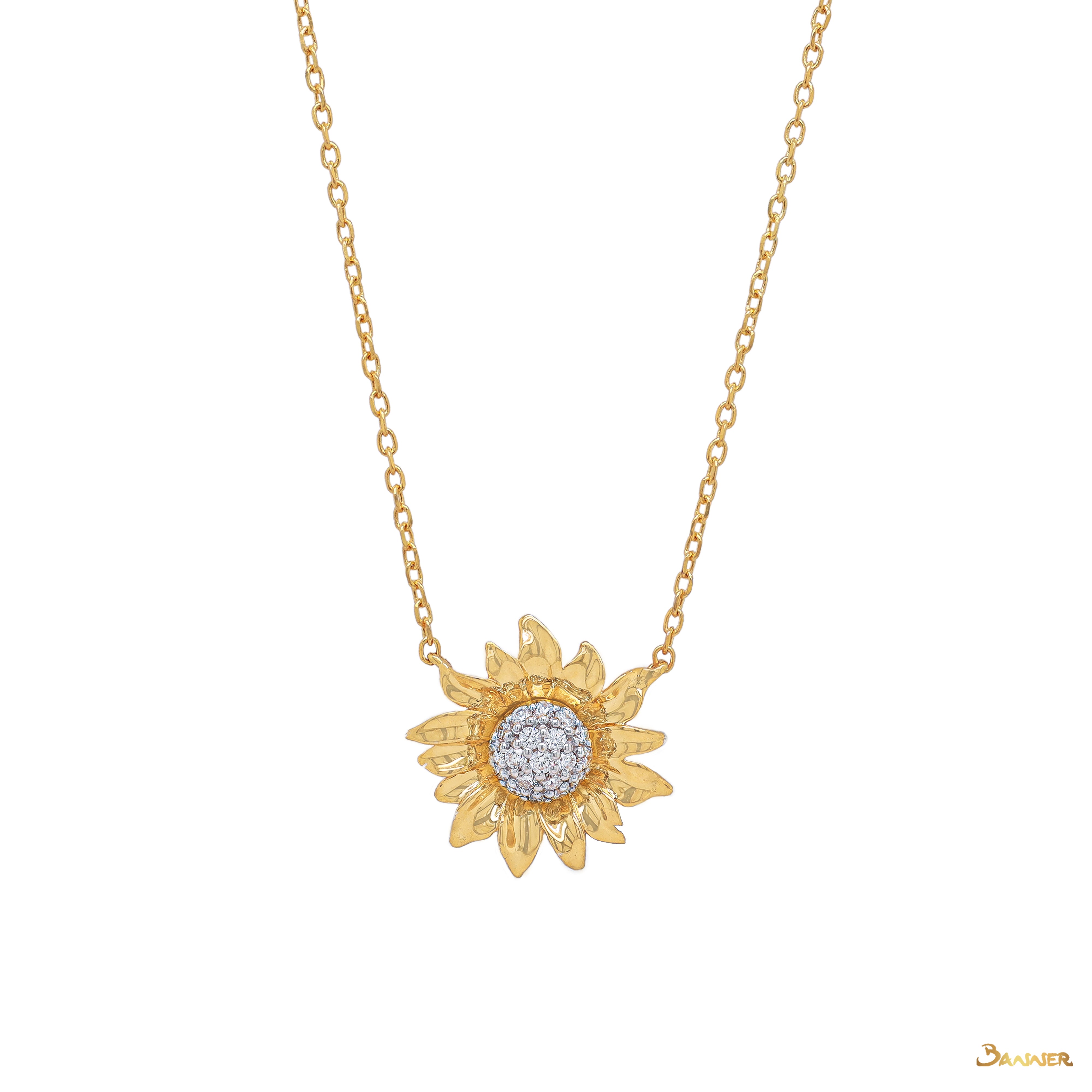 Diamond Sunflower Necklace(B)