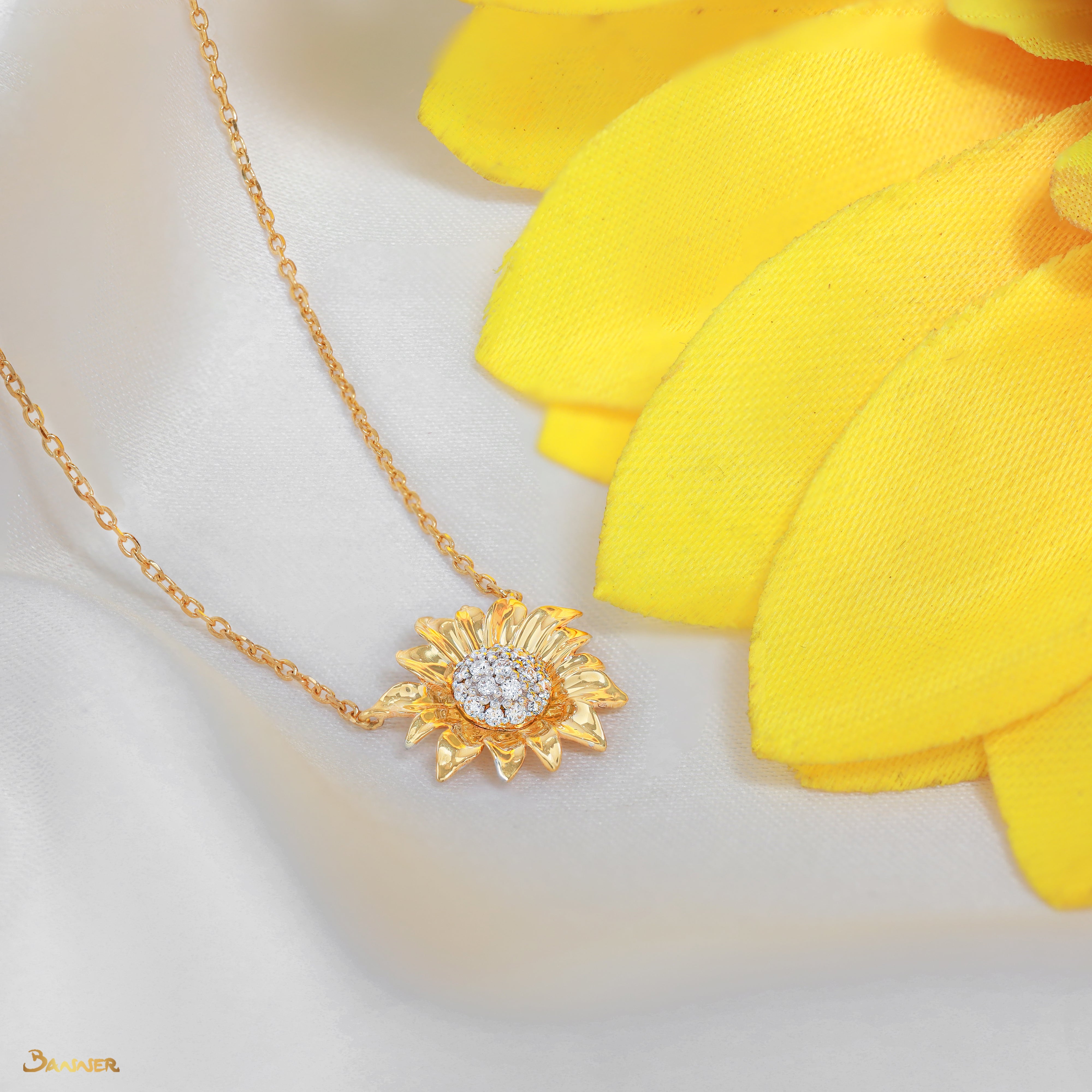 Diamond Sunflower Necklace(B)