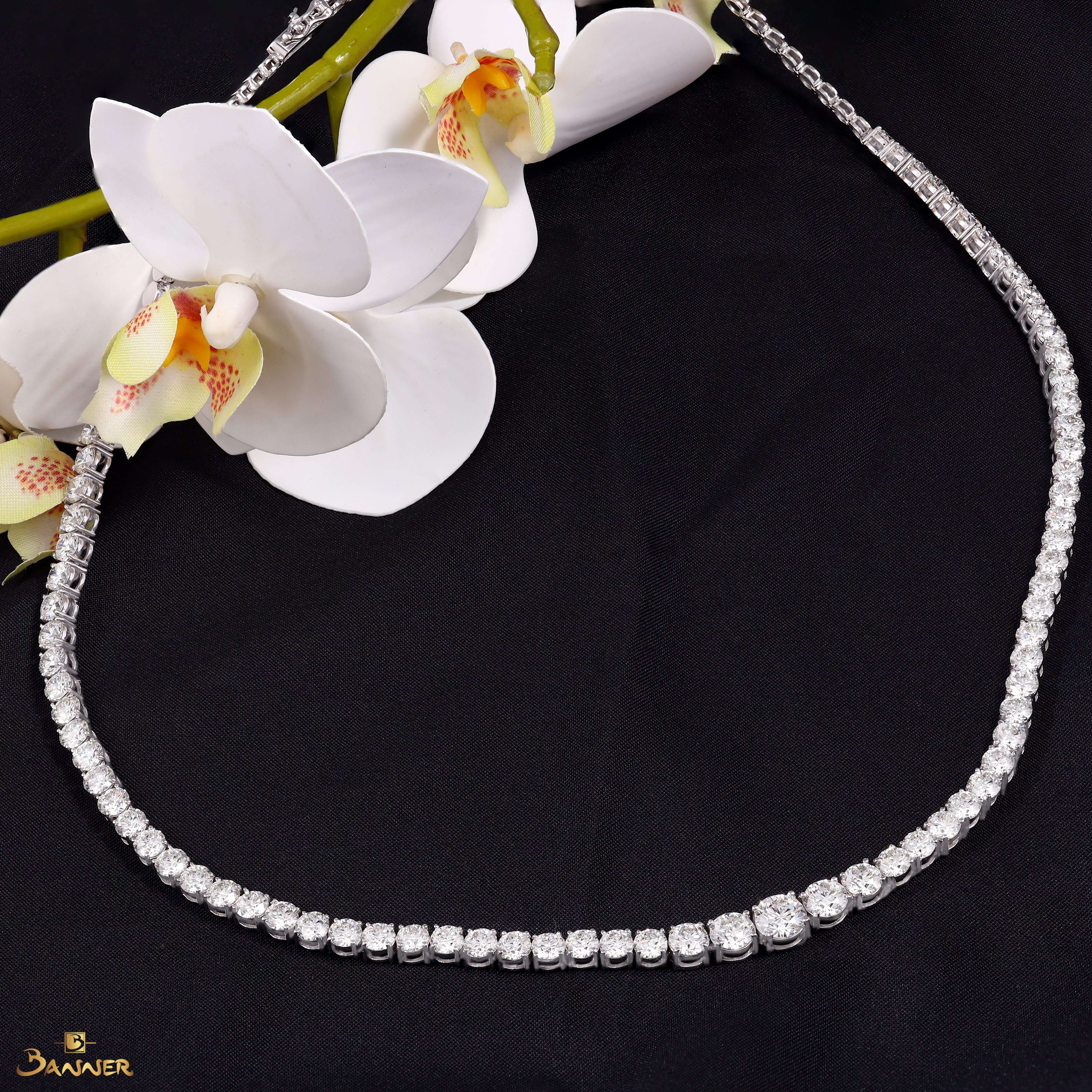 Diamond GIA Graduated Tennis Necklace