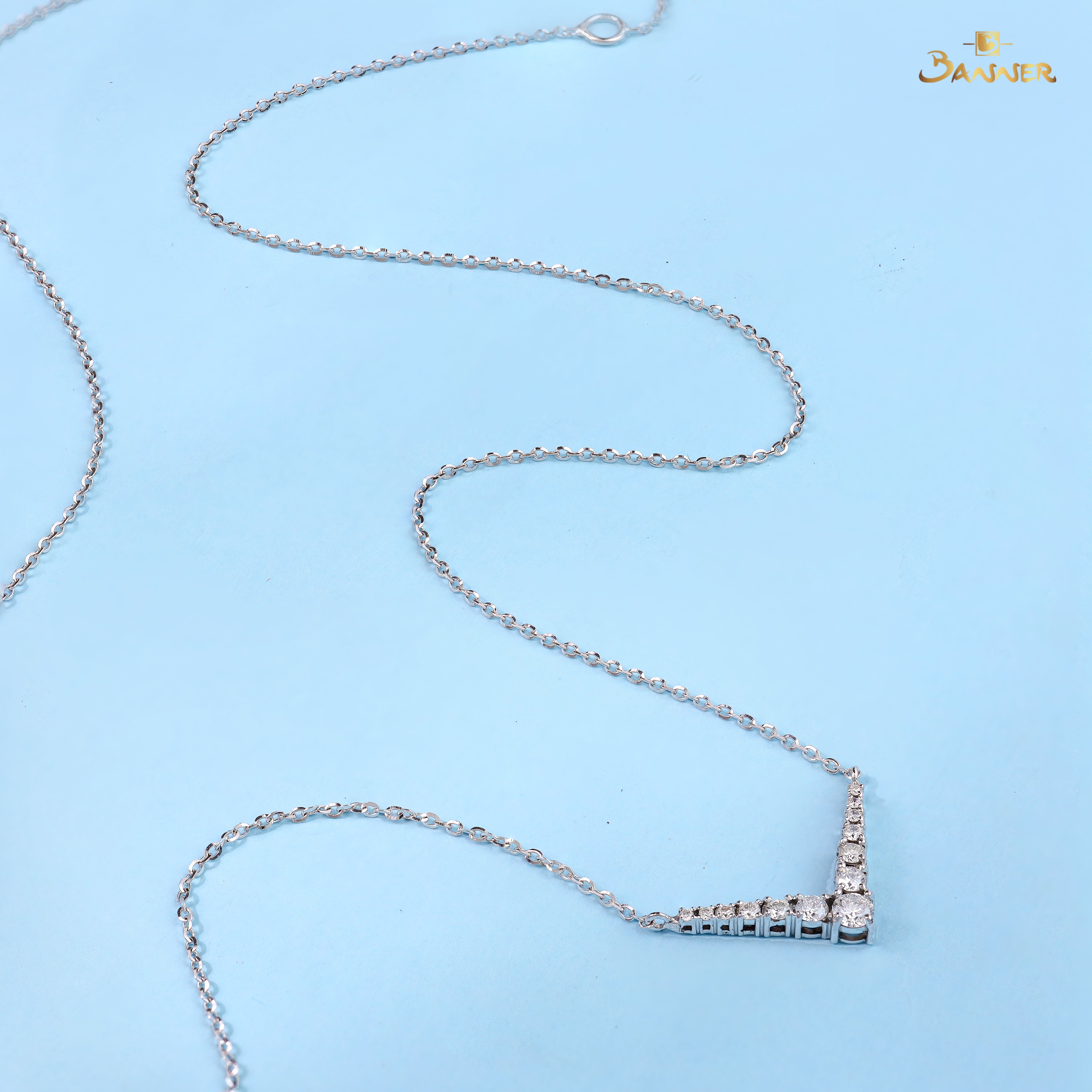 Diamond V-Bar Necklace