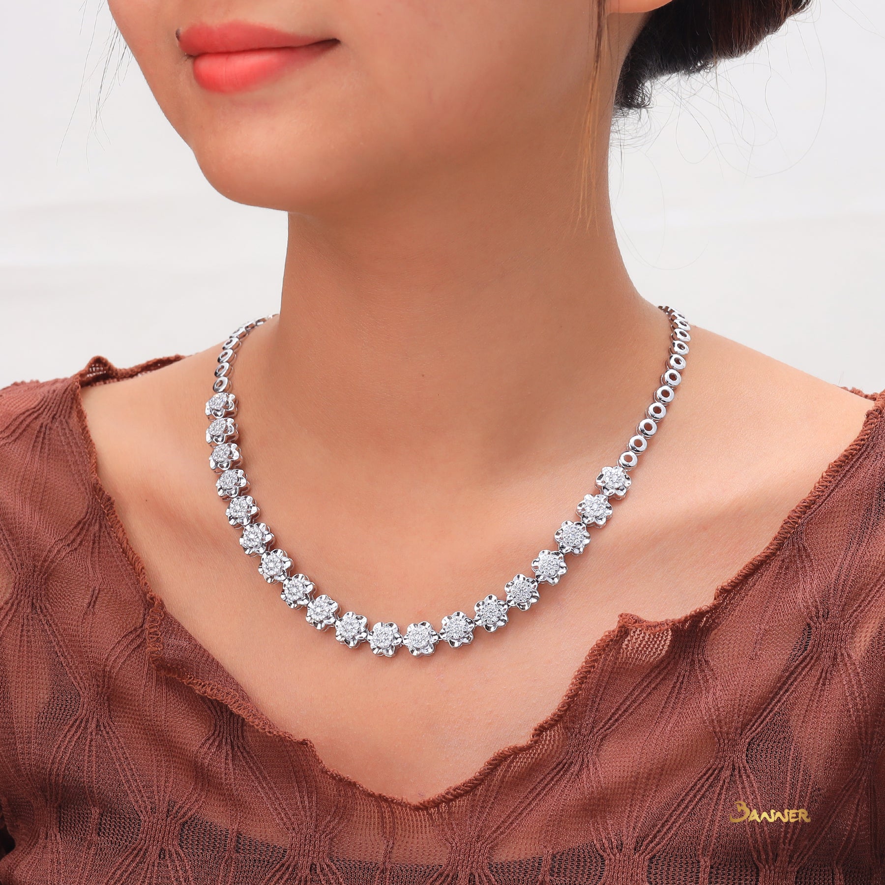 Diamond Illusion Floral Necklace