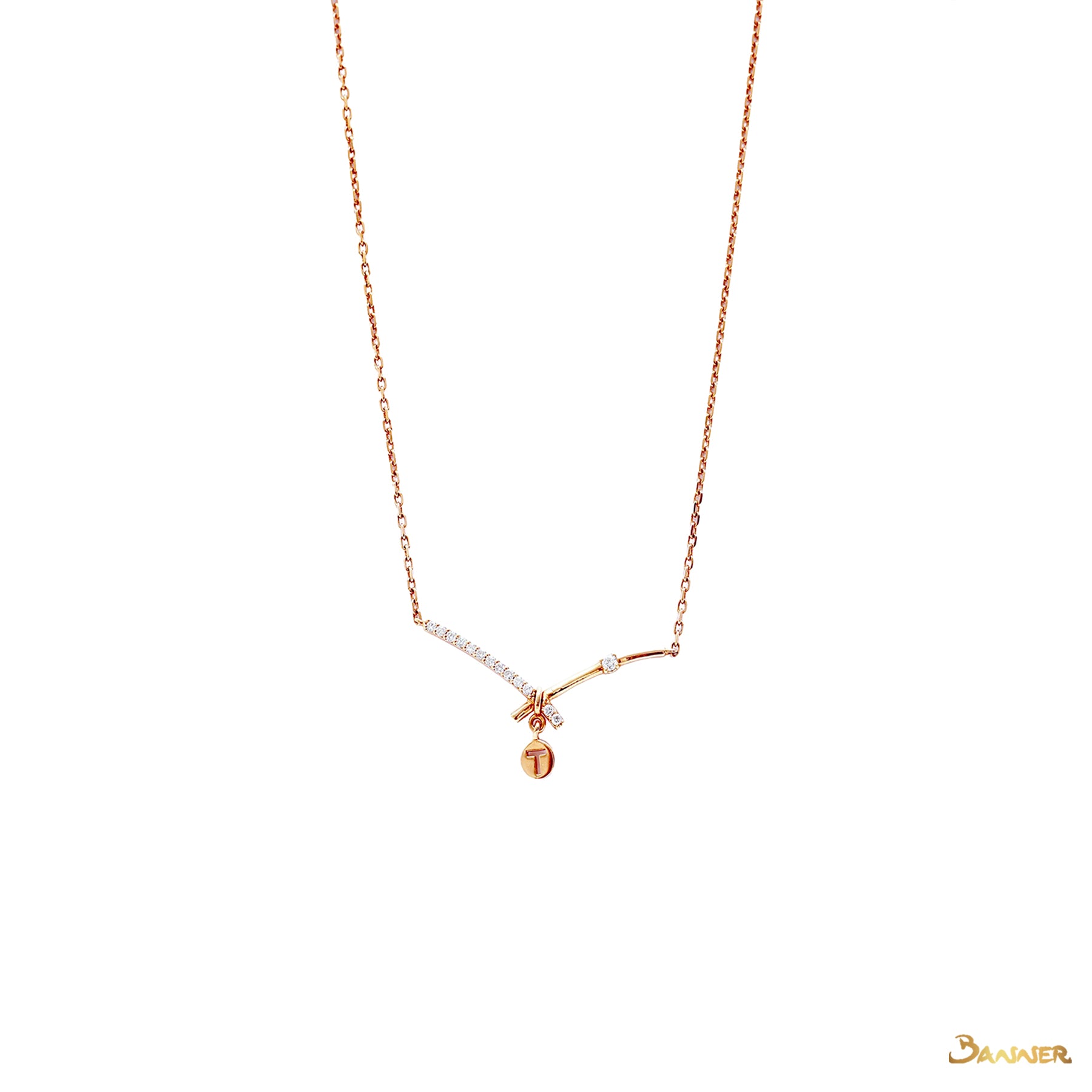 Diamond Initial Necklace (0.136 ct. t.w.) (Customizable)