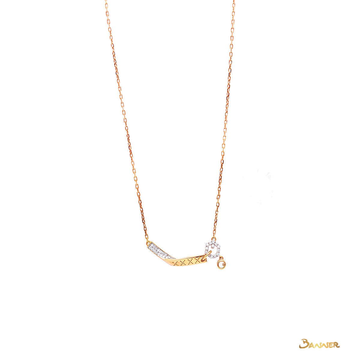 Diamond and Rose Gold Necklace (Customizable)