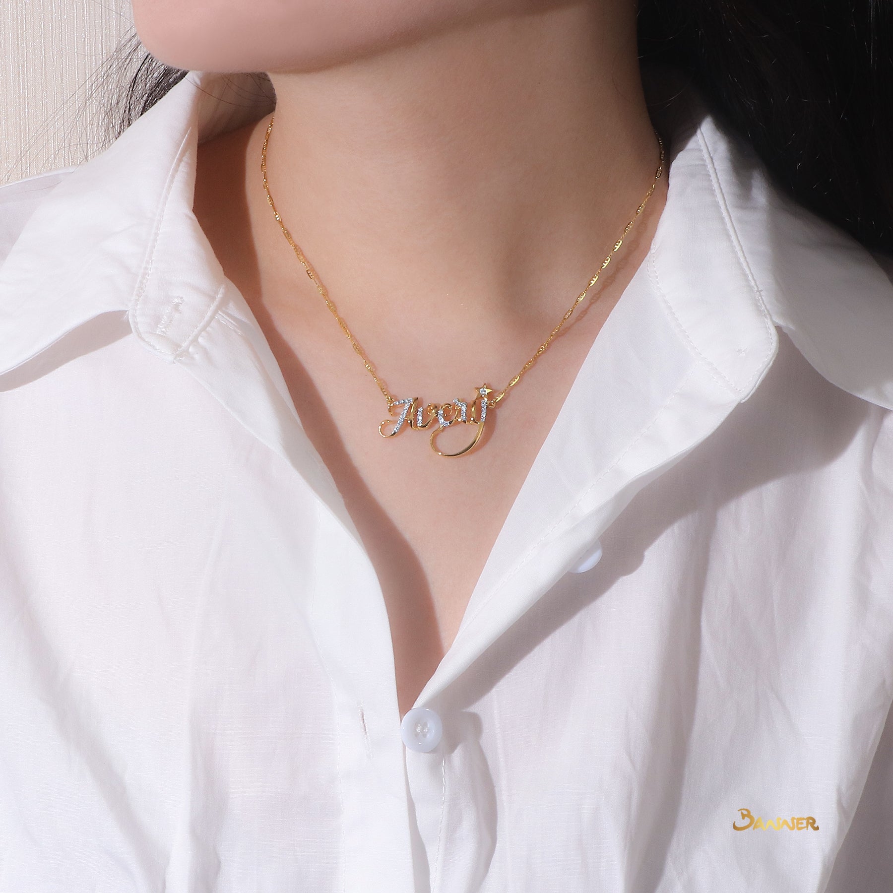 Diamond Name Necklace (Customizable)