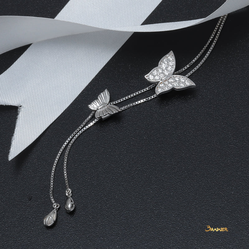 Diamond Butterfly 2-step Necklace