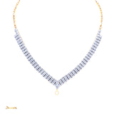 Diamond V Shape Double -Row Necklace